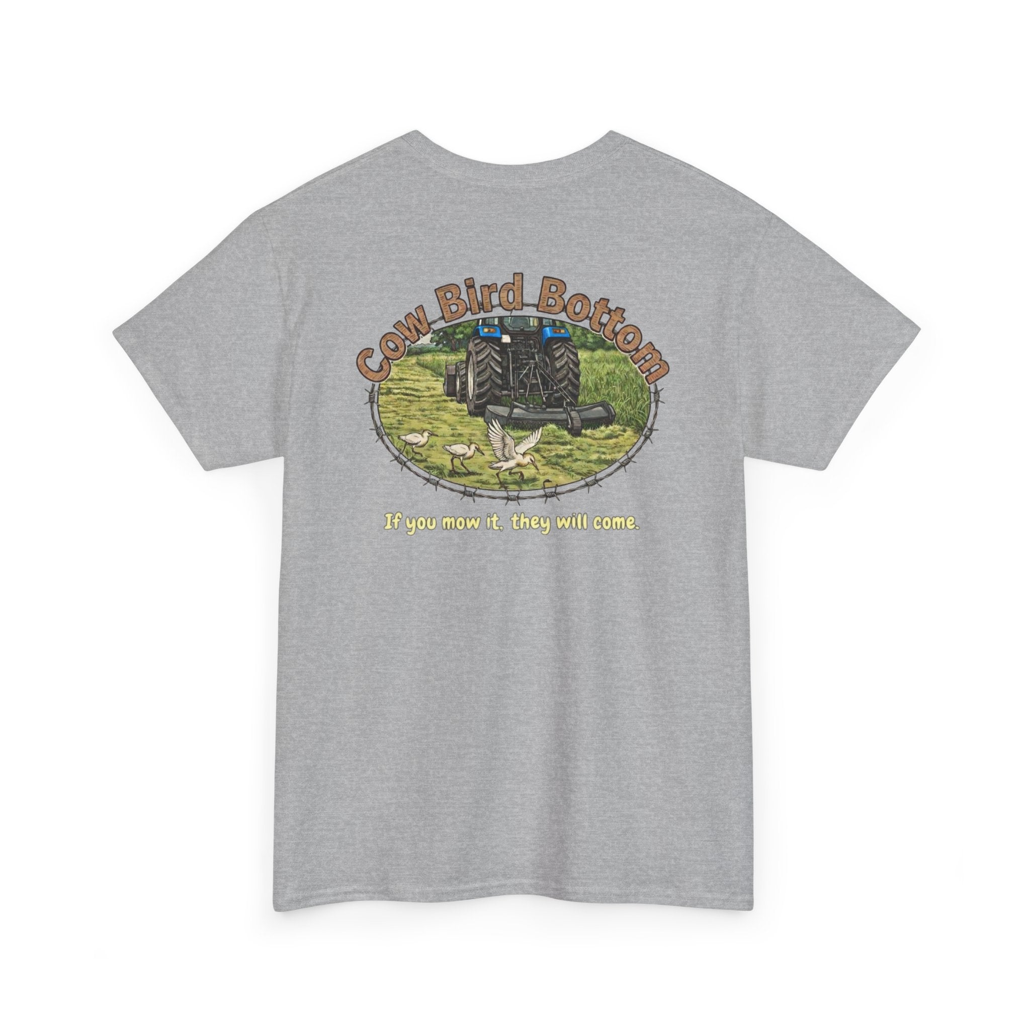 T-Shirt  Mowing Blue Tractor Farm Tee