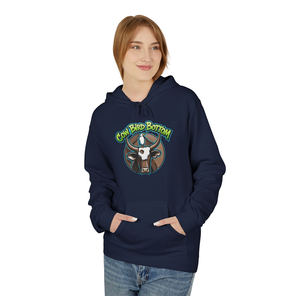 Cow Bird Bottom Hoodie — Graphic Cow Logo Pullover