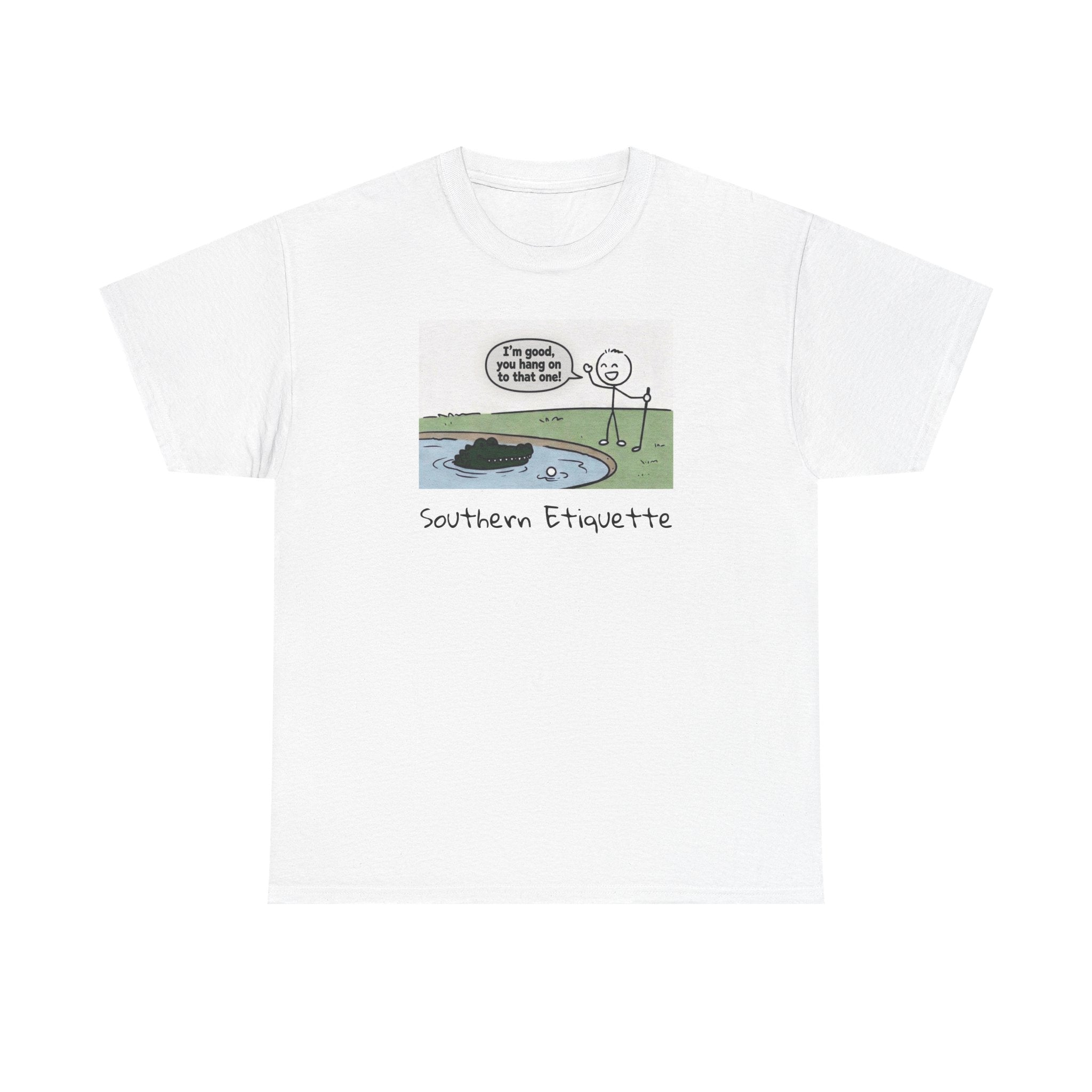 T‑Shirt — "Southern Etiquette" Alligator Cartoon Tee