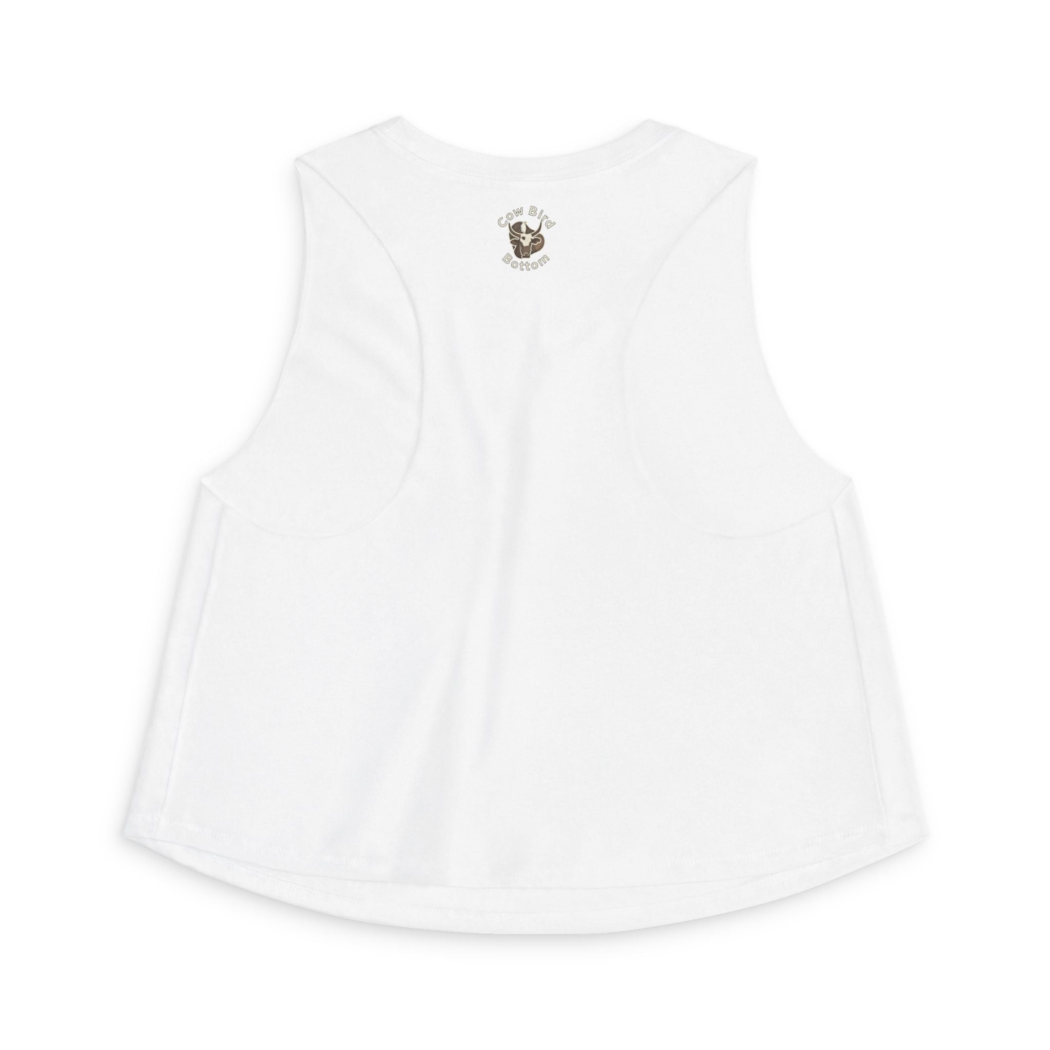 Southern Style Crop Top — 'Cow Bird Bottom' Vintage Heron Graphic