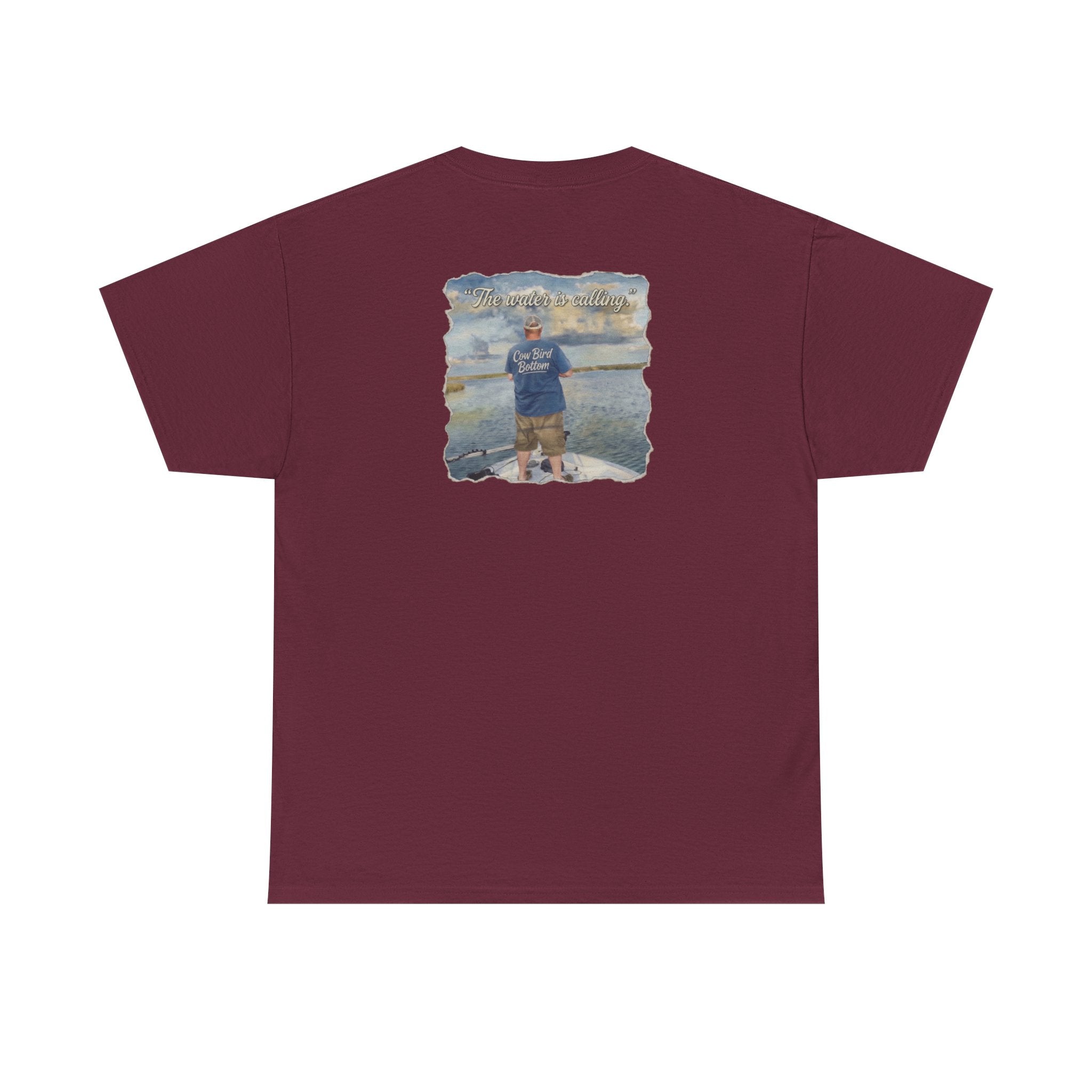 Fishing Photo Backprint Tee — Custom Shoreline Memory T‑Shirt