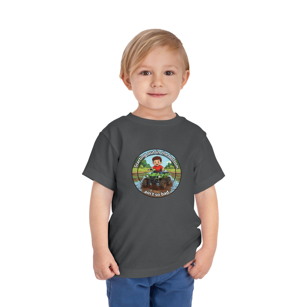 Cowbird Bottom Toddler Tee – Cute Fishing Adventure Graphic