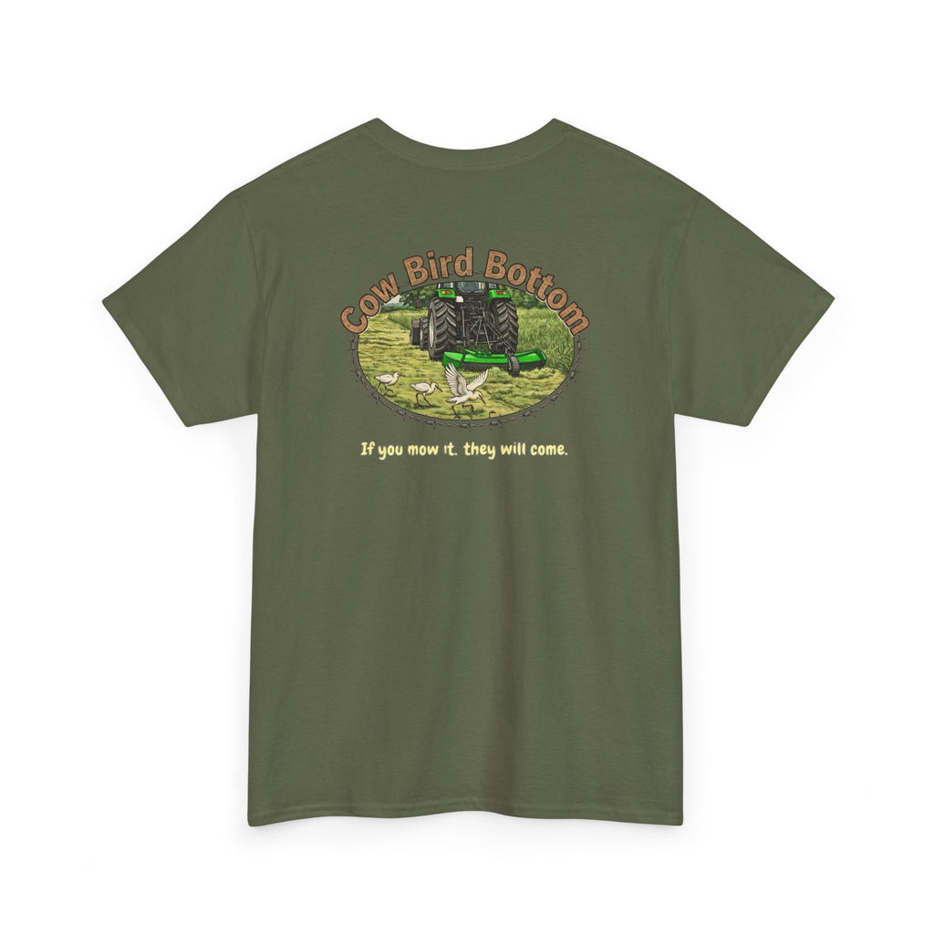 T-Shirt — Mowing Cattle Egret  Illustration Tee