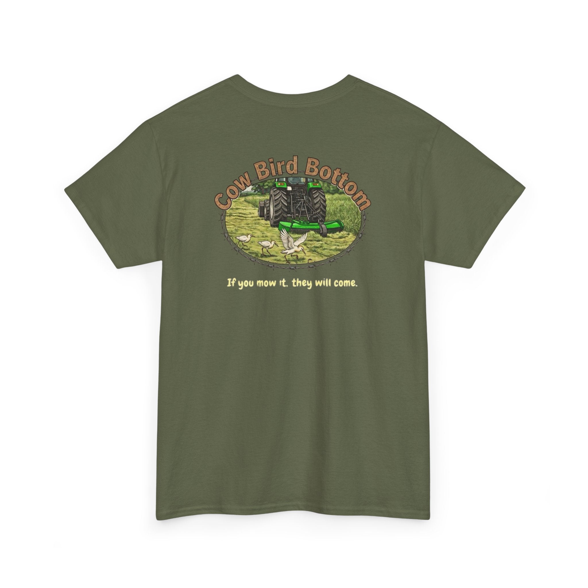 T-Shirt — Mowing Cattle Egret  Illustration Tee