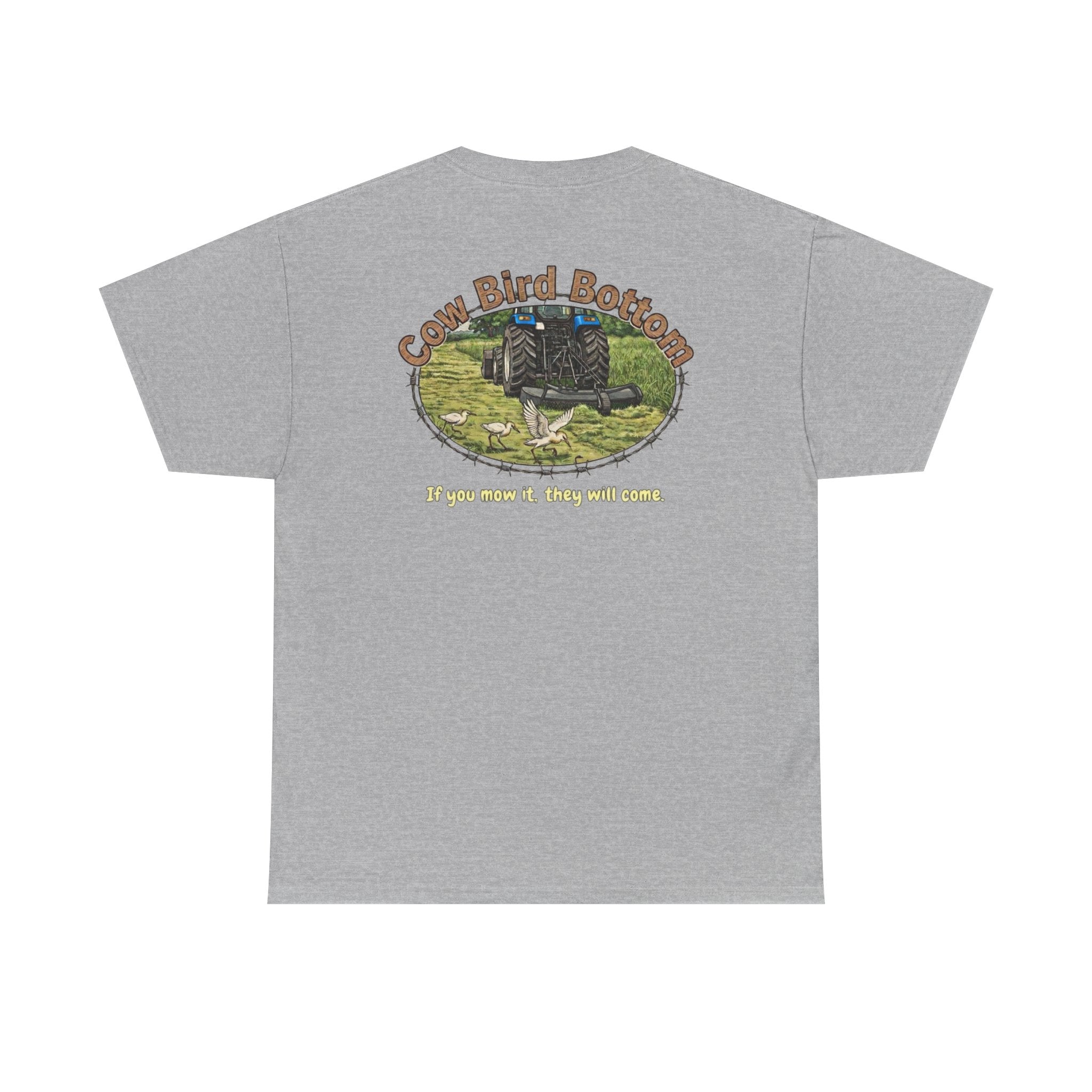 T-Shirt  Mowing Blue Tractor Farm Tee