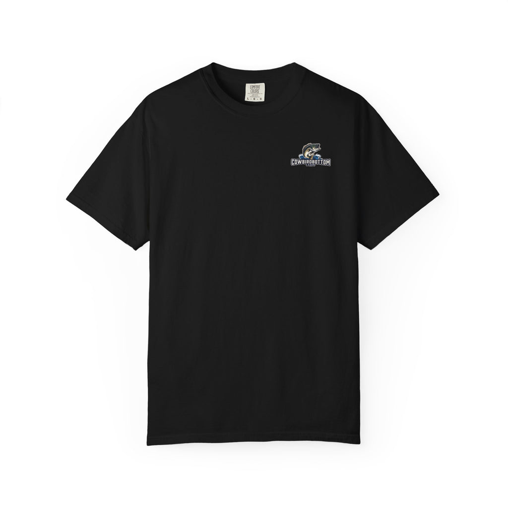 Fishing Watercolor T-Shirt — Cow Bird Bottom Graphic