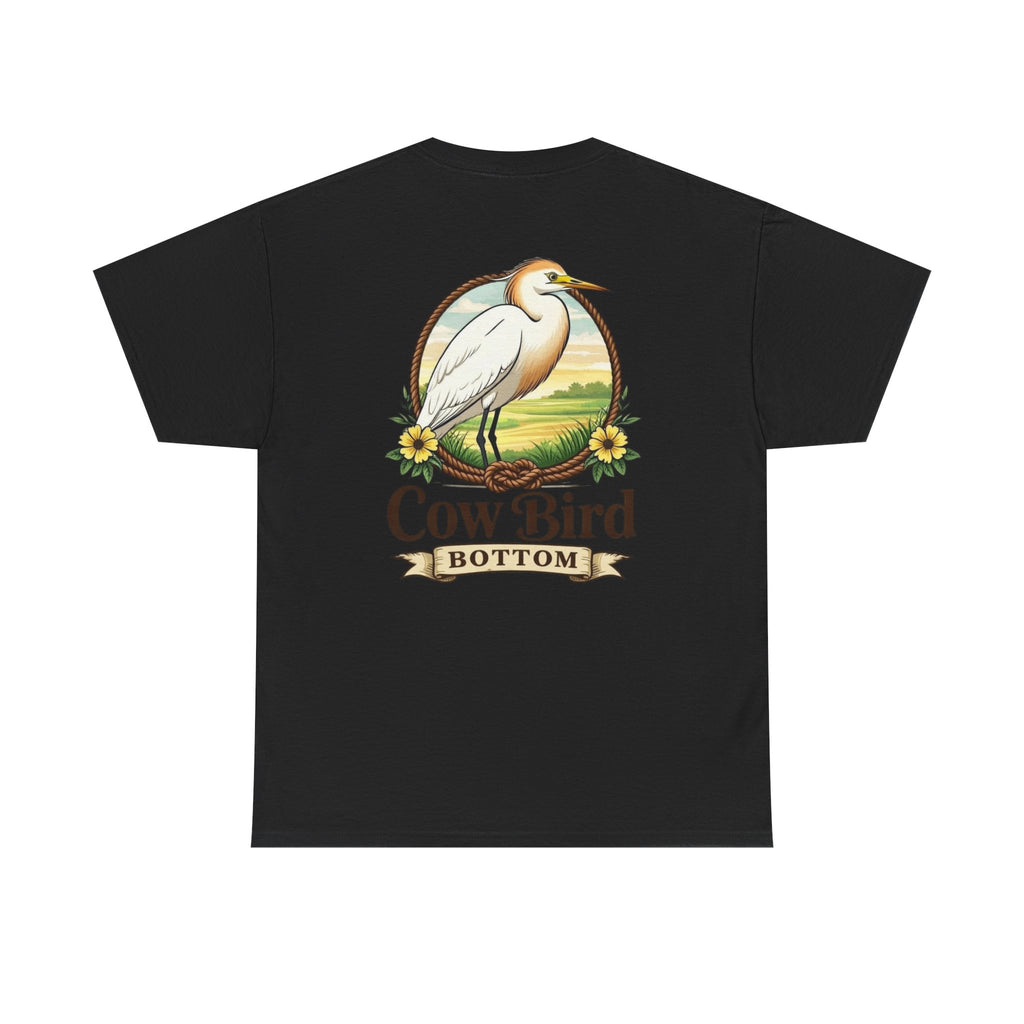'Cow Bird Bottom' Graphic Tee — Vintage Bird Nature T‑Shirt