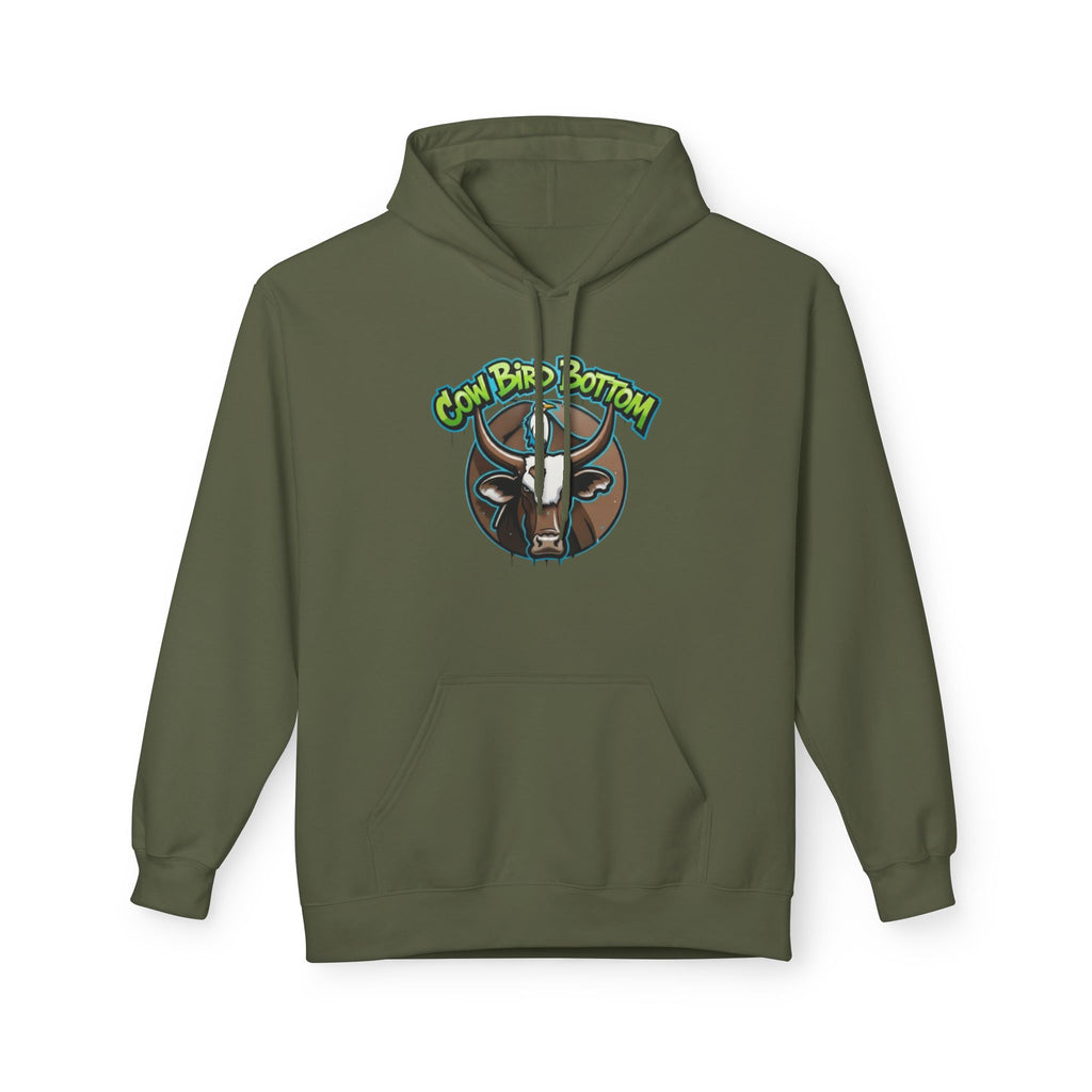Cow Bird Bottom Hoodie — Graphic Cow Logo Pullover