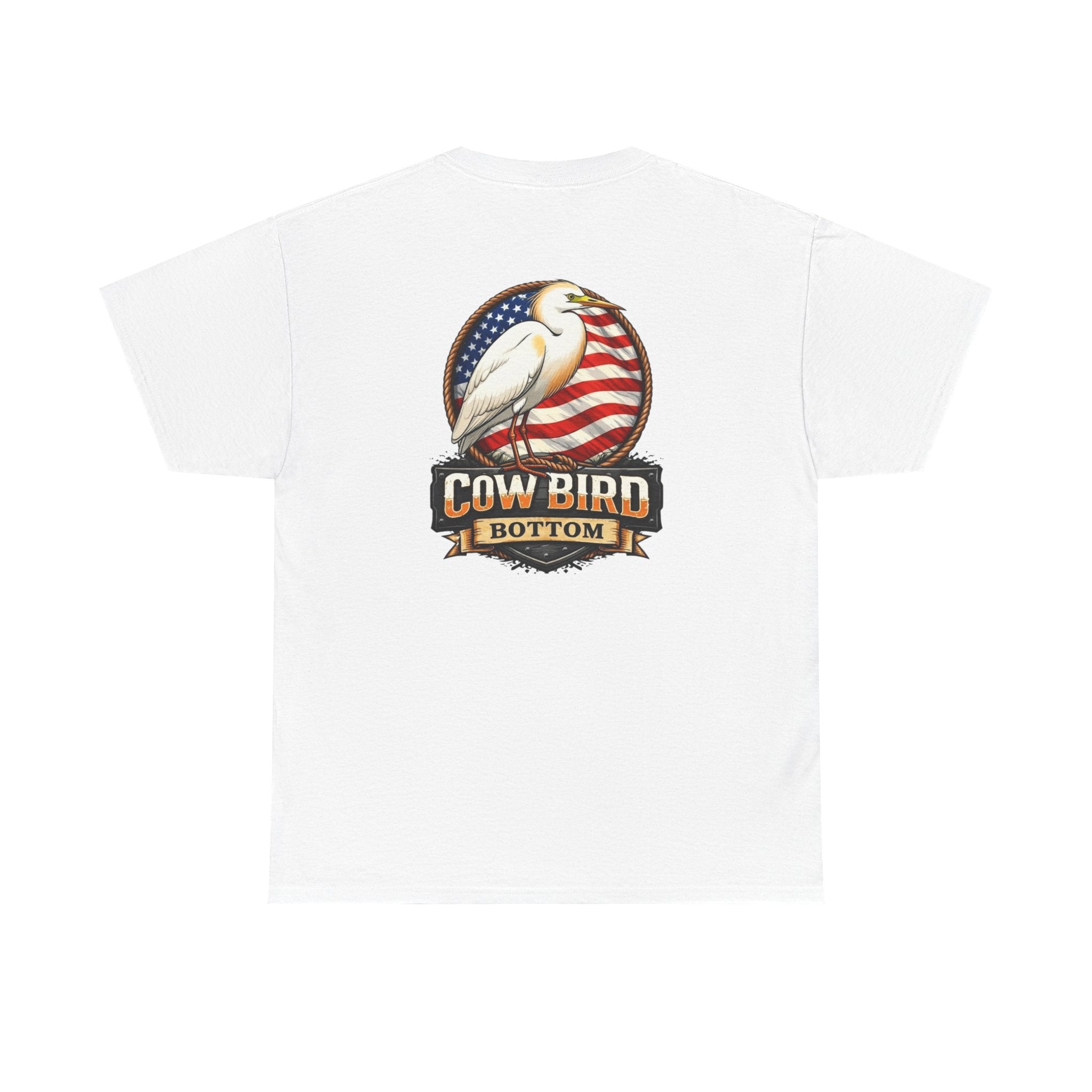 T-Shirt — Cow Bird Bottom Patriotic Graphic Tee