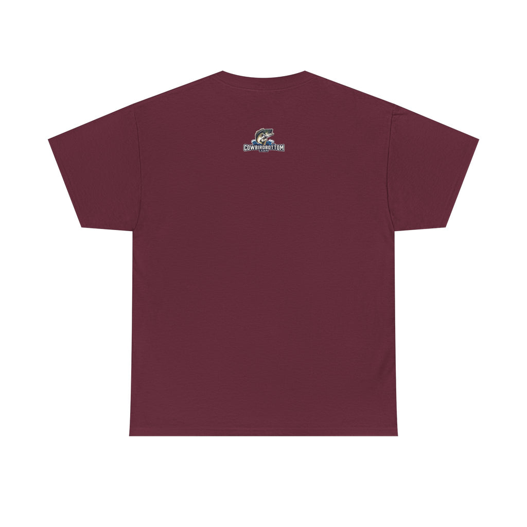 Fishing T-Shirt — "I Fish Because My Wife Won't Follow Me There" Funny Angler Tee