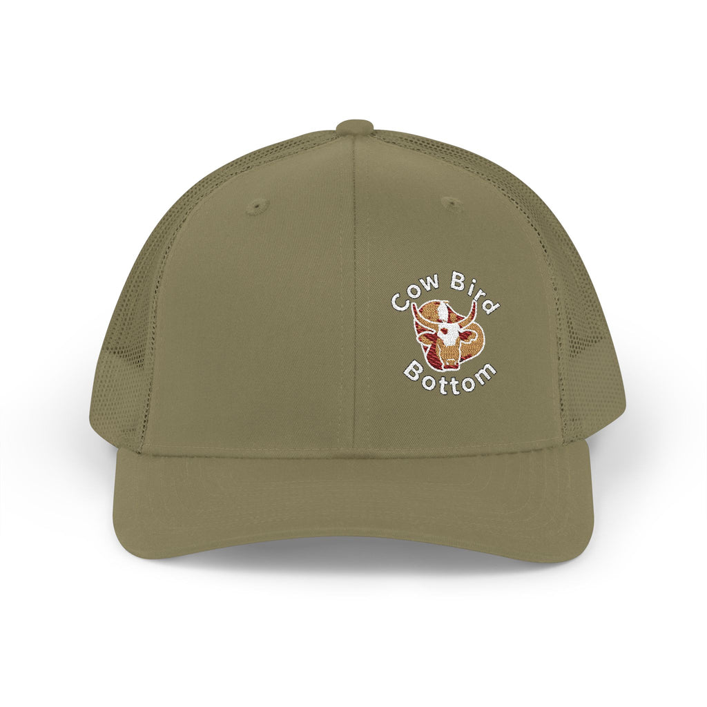 Cow Bird Bottom Richardson Embroidered Trucker Cap