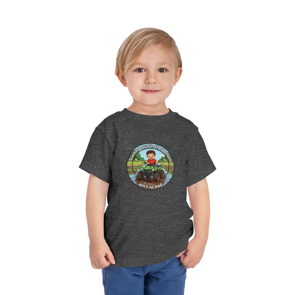 Cowbird Bottom Toddler Tee – Cute Fishing Adventure Graphic