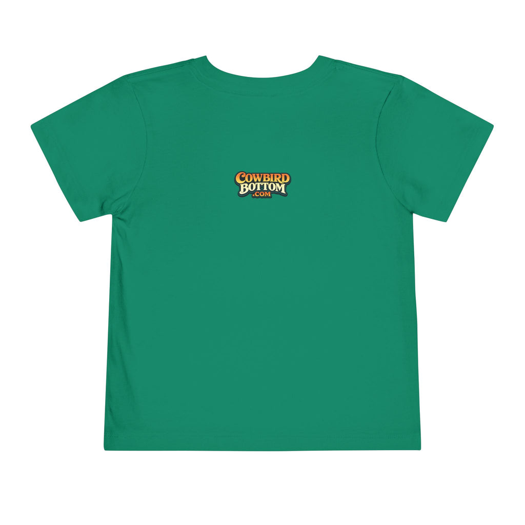 Cowbird Bottom Toddler Tee – Cute Fishing Adventure Graphic