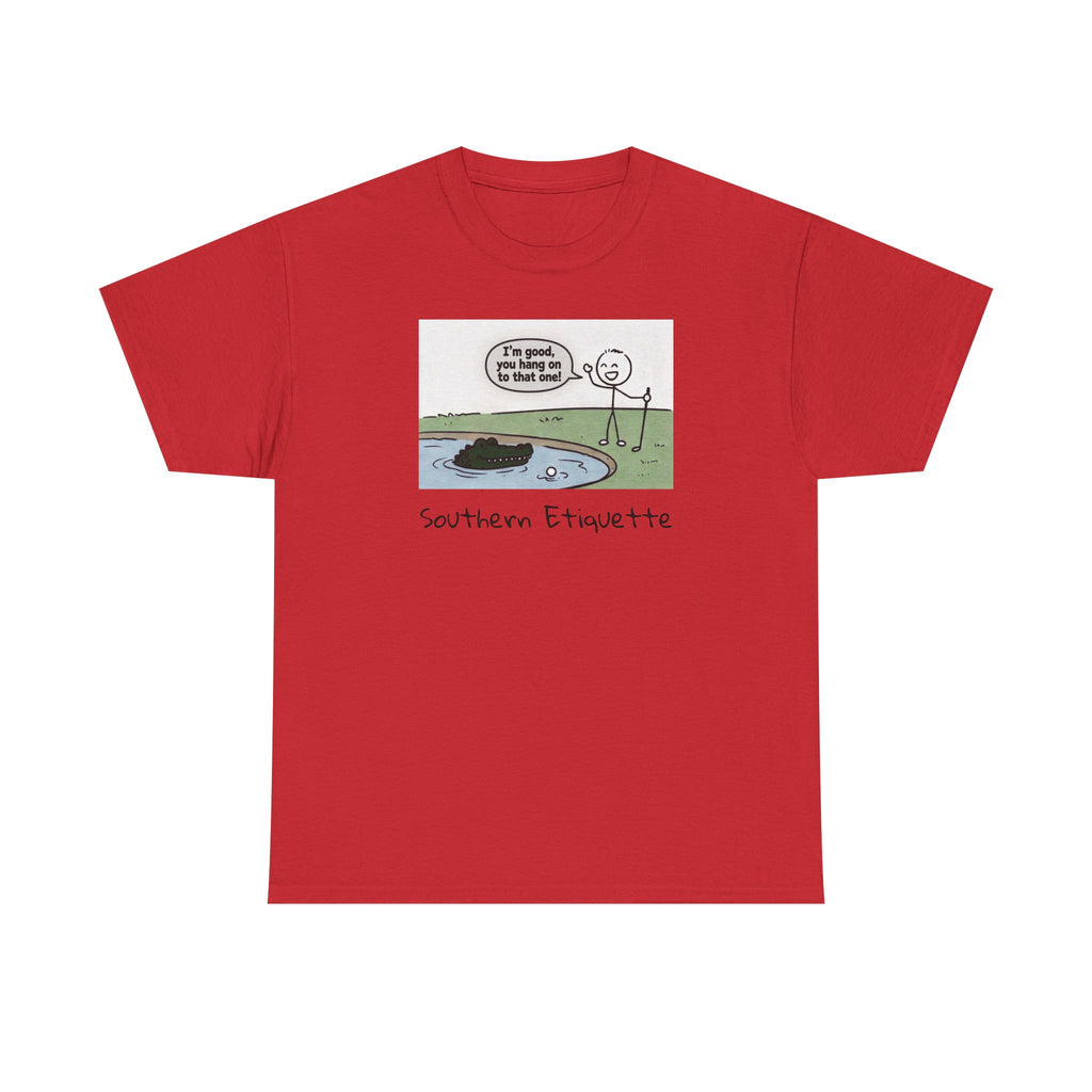 T‑Shirt — "Southern Etiquette" Alligator Cartoon Tee