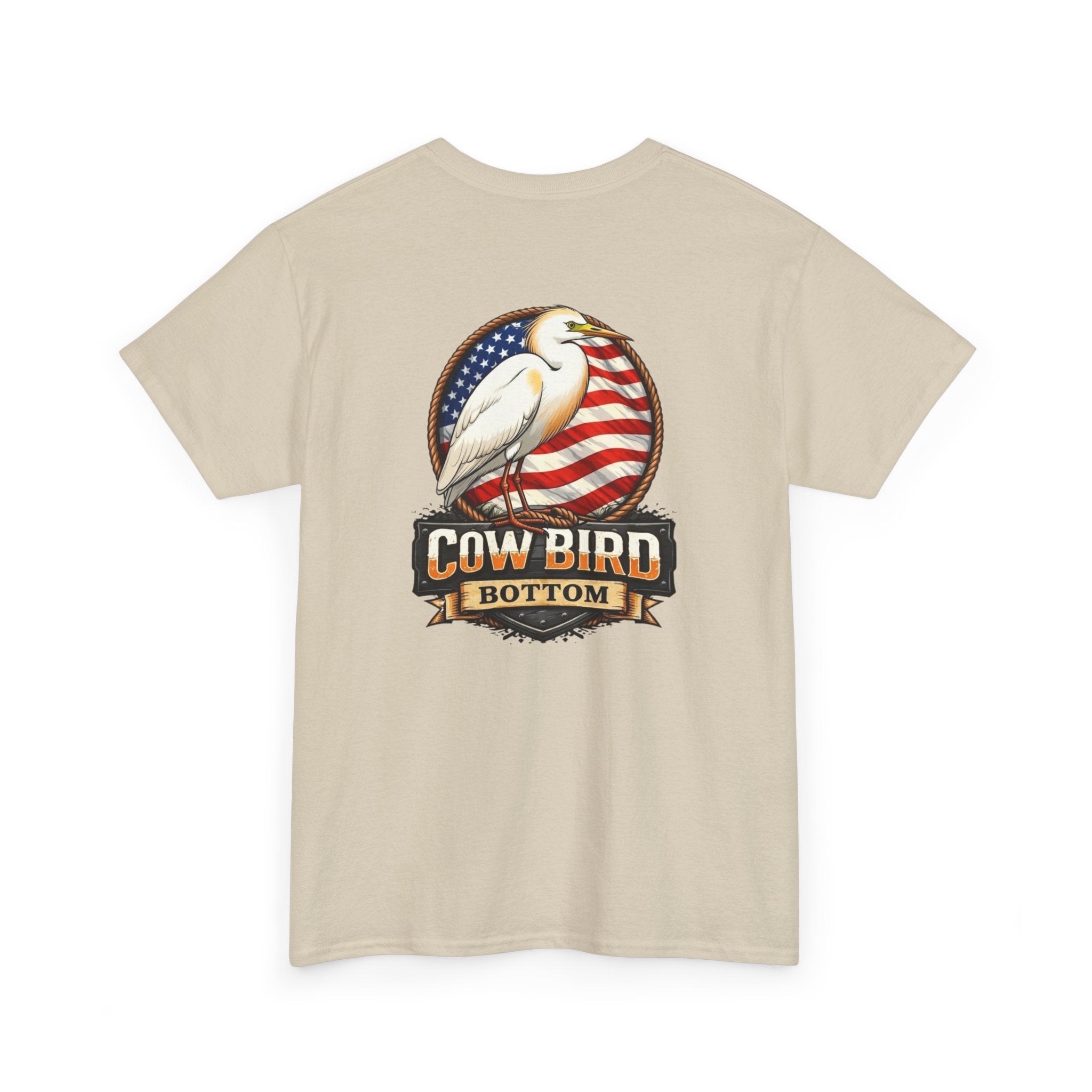 T-Shirt — Cow Bird Bottom Patriotic Graphic Tee