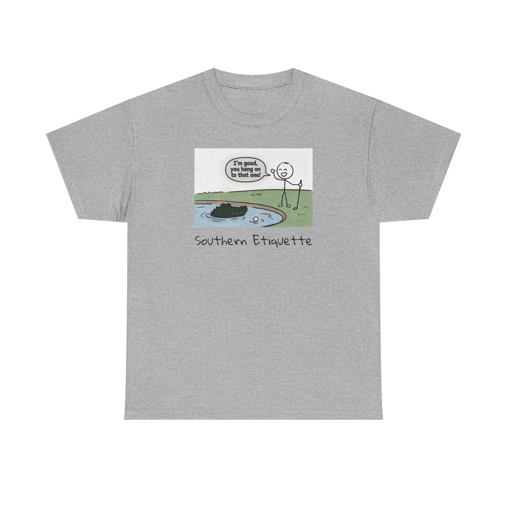 T‑Shirt — "Southern Etiquette" Alligator Cartoon Tee