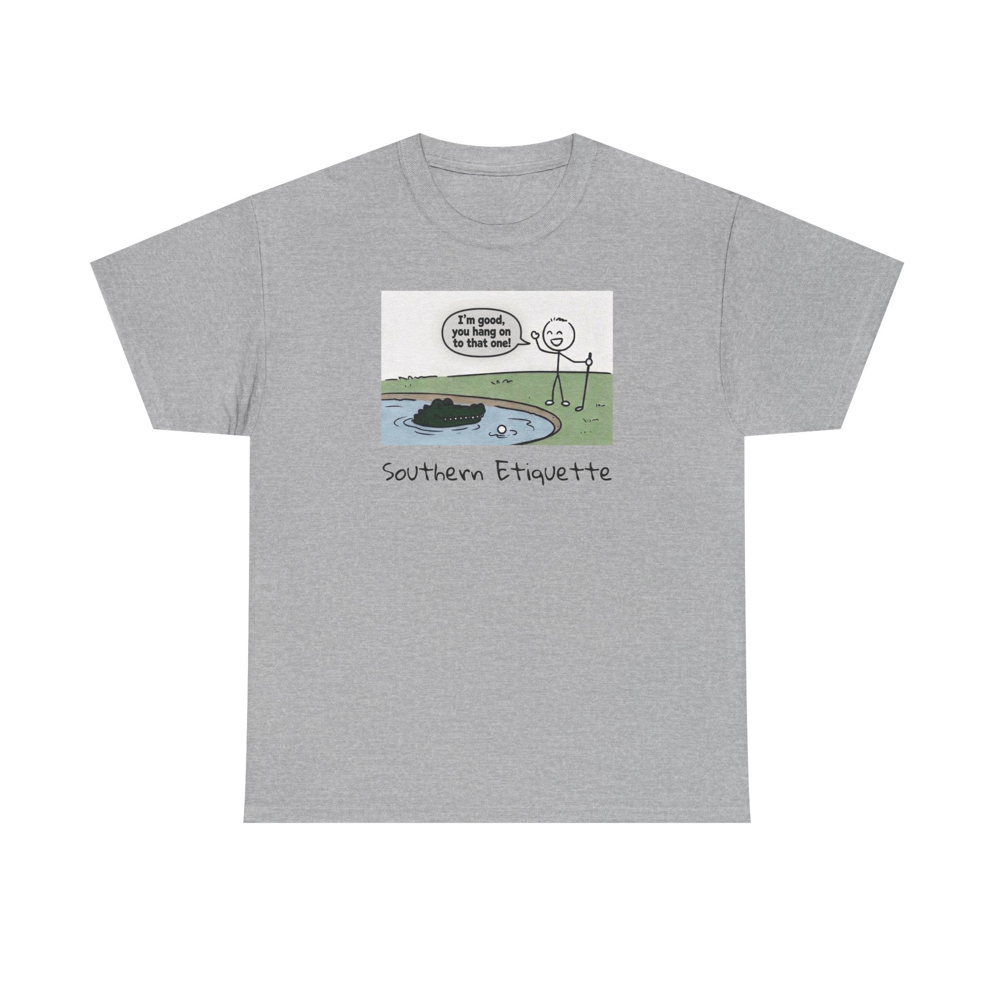 T‑Shirt — "Southern Etiquette" Alligator Cartoon Tee