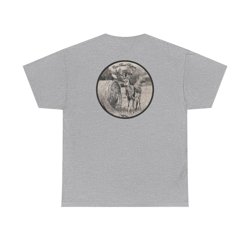 Cow Bird Bottoms Graphic Tee — Vintage Cow Skull Ranch T-Shirt