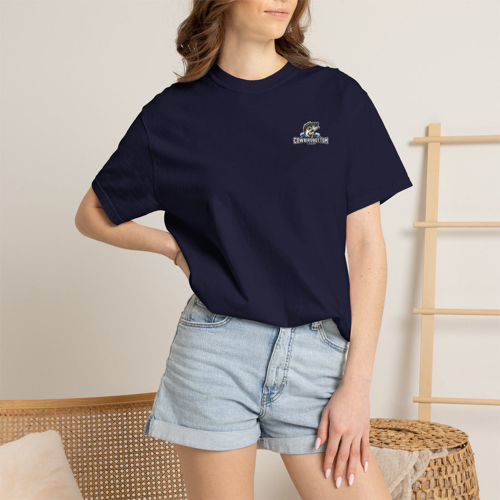 Fishing Watercolor T-Shirt — Cow Bird Bottom Graphic