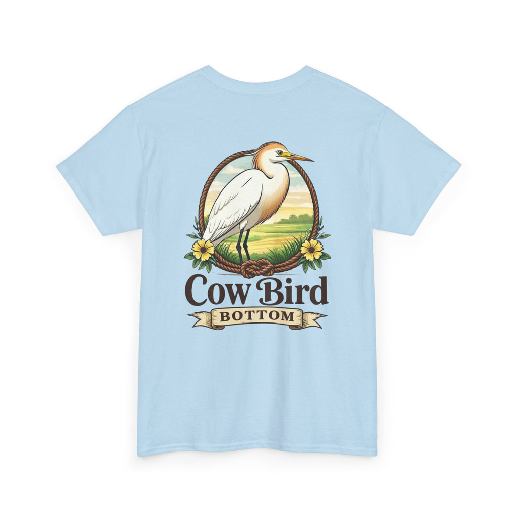 'Cow Bird Bottom' Graphic Tee — Vintage Bird Nature T‑Shirt