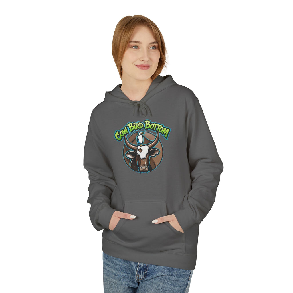 Cow Bird Bottom Hoodie — Graphic Cow Logo Pullover