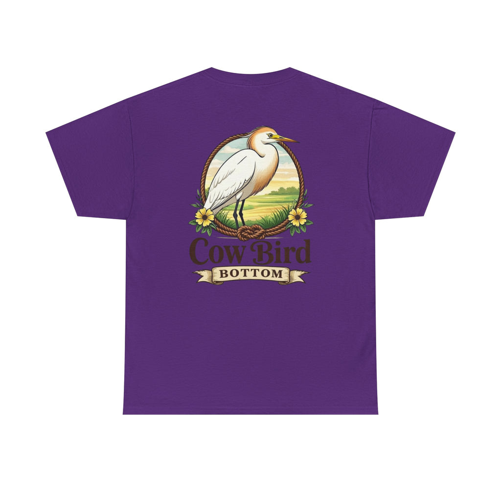 'Cow Bird Bottom' Graphic Tee — Vintage Bird Nature T‑Shirt