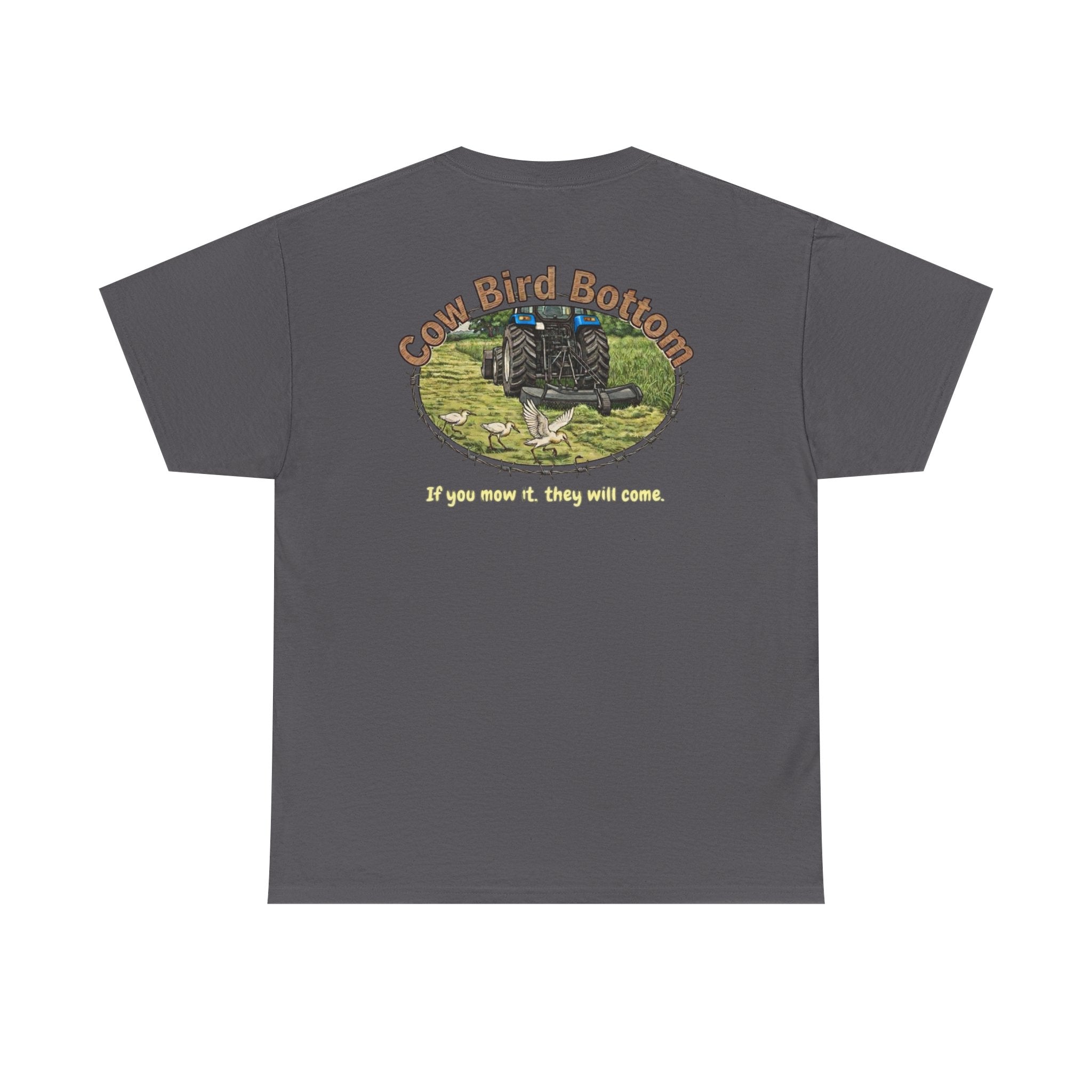 T-Shirt  Mowing Blue Tractor Farm Tee