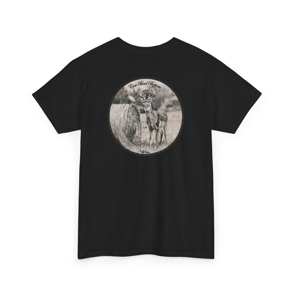 Cow Bird Bottoms Graphic Tee — Vintage Cow Skull Ranch T-Shirt