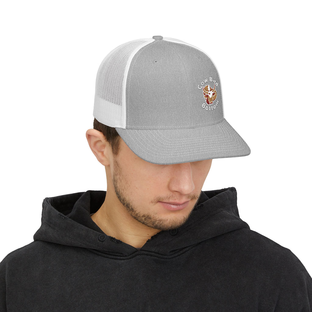 Cow Bird Bottom Richardson Embroidered Trucker Cap