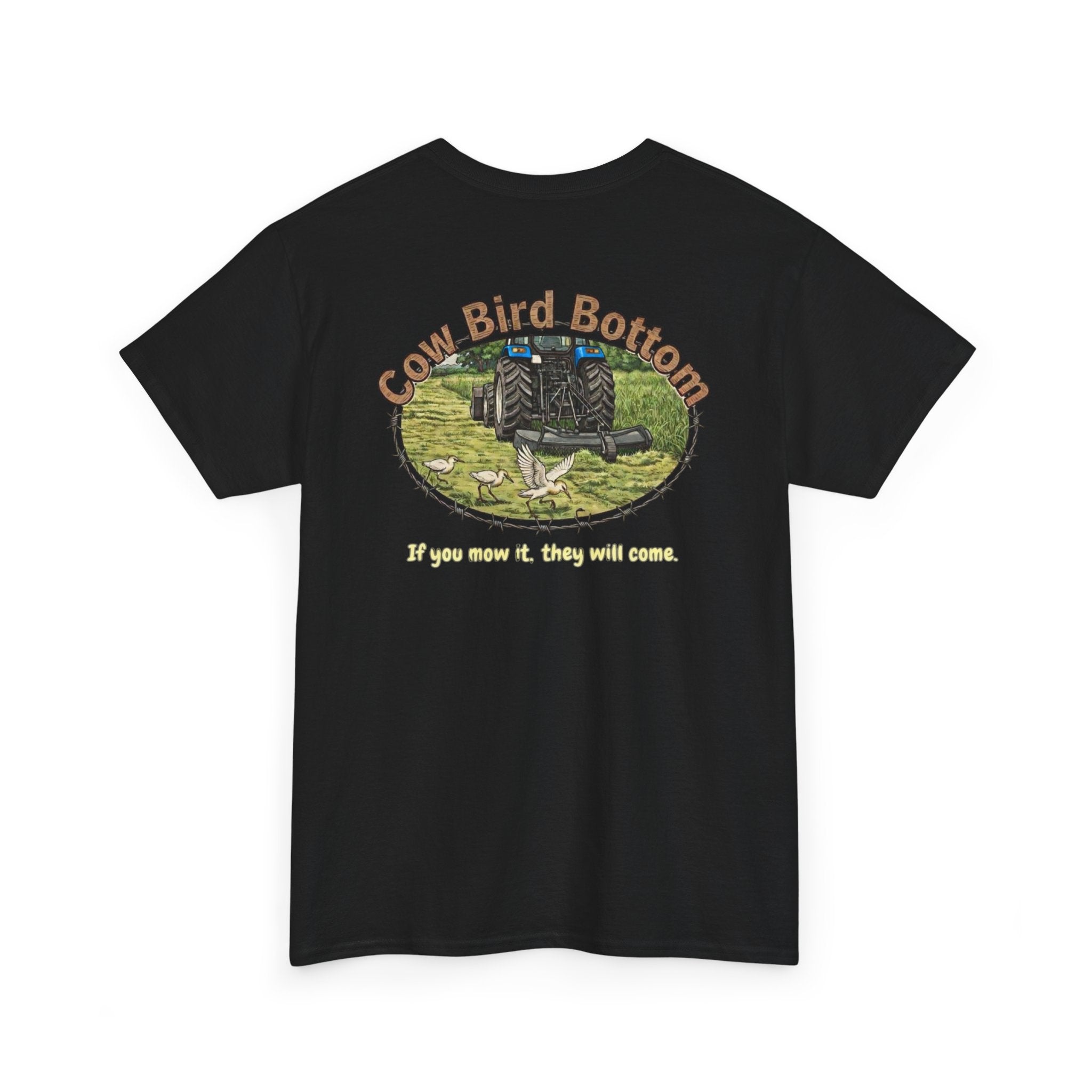 T-Shirt  Mowing Blue Tractor Farm Tee