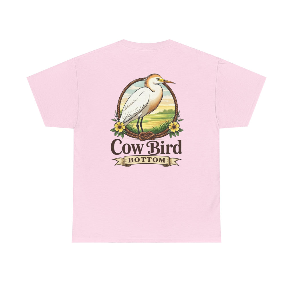 'Cow Bird Bottom' Graphic Tee — Vintage Bird Nature T‑Shirt