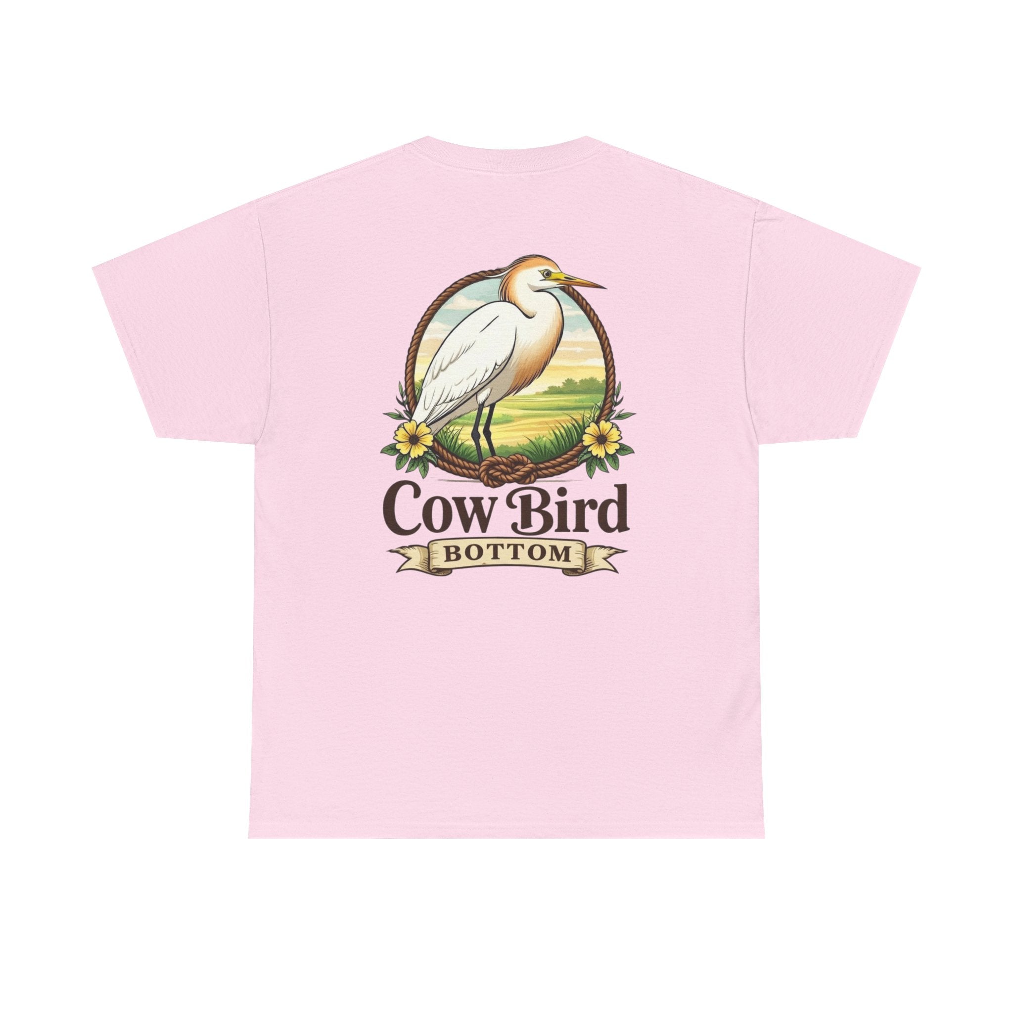 'Cow Bird Bottom' Graphic Tee — Vintage Bird Nature T‑Shirt