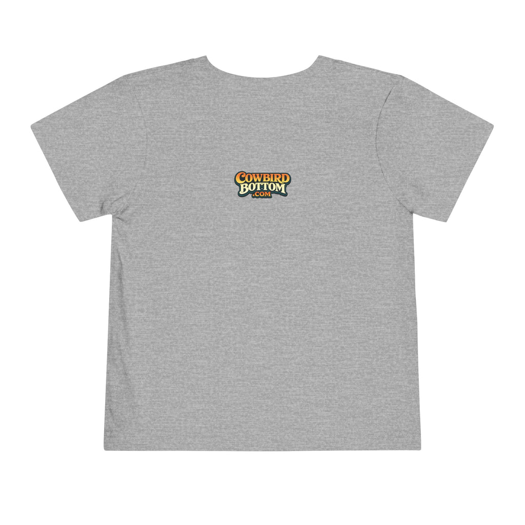 Cowbird Bottom Toddler Tee – Cute Fishing Adventure Graphic