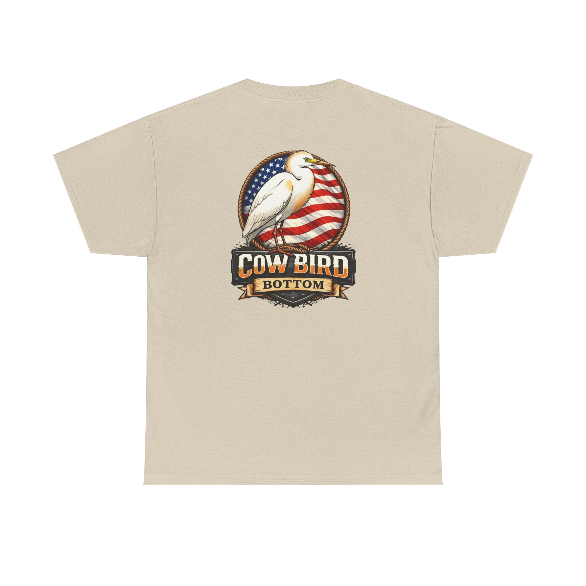 T-Shirt — Cow Bird Bottom Patriotic Graphic Tee