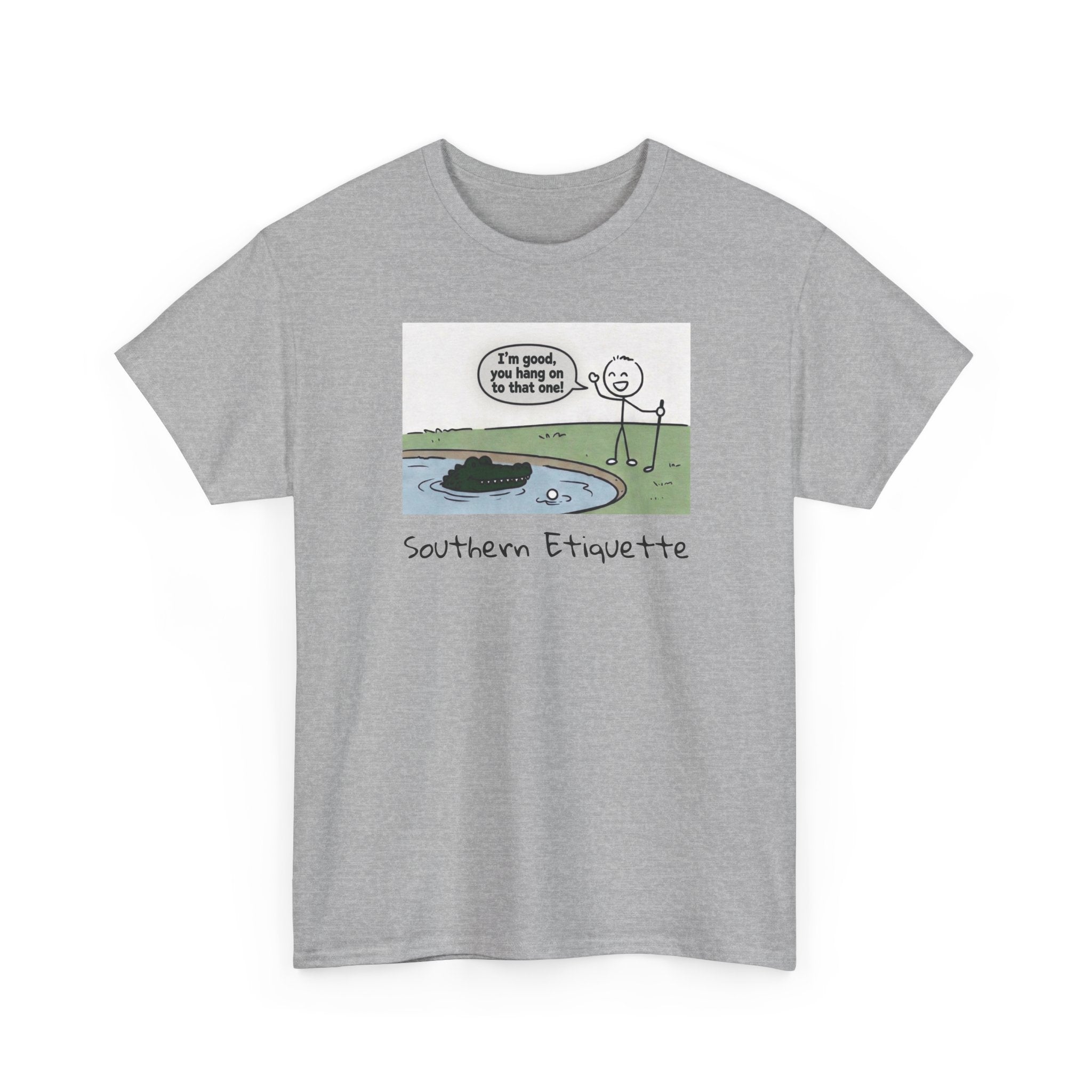 T‑Shirt — "Southern Etiquette" Alligator Cartoon Tee