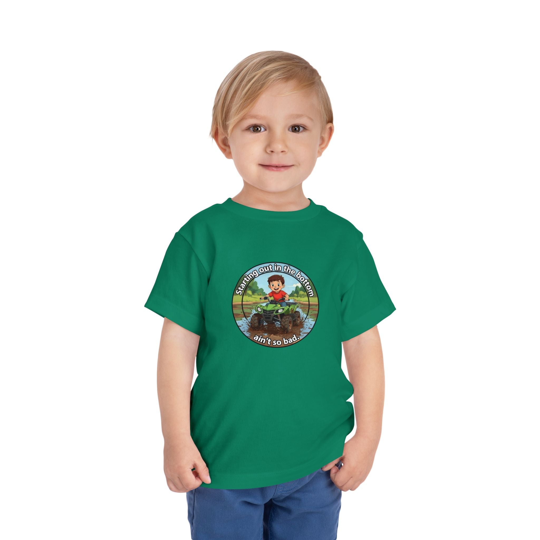 Cowbird Bottom Toddler Tee – Cute Fishing Adventure Graphic
