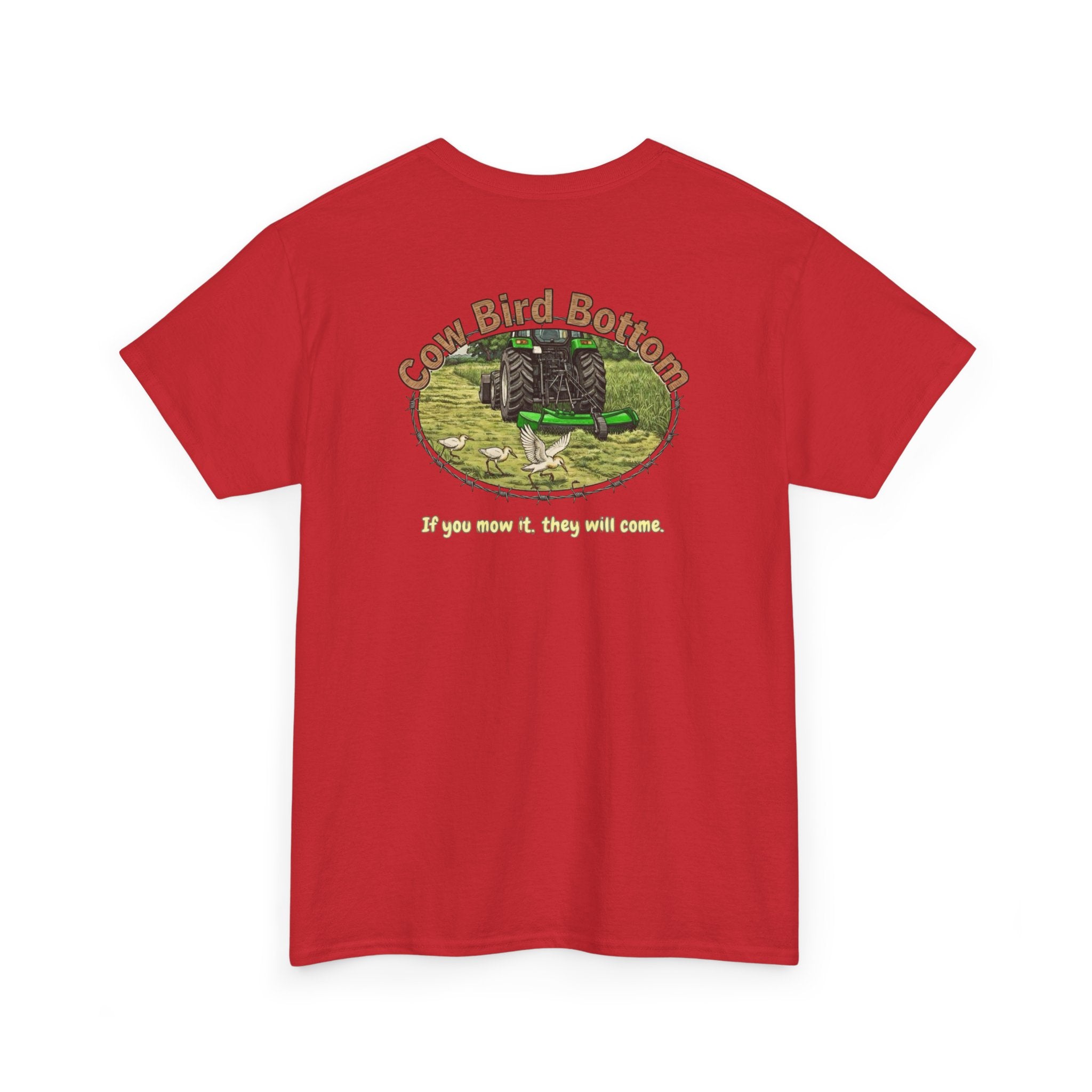 T-Shirt — Mowing Cattle Egret  Illustration Tee