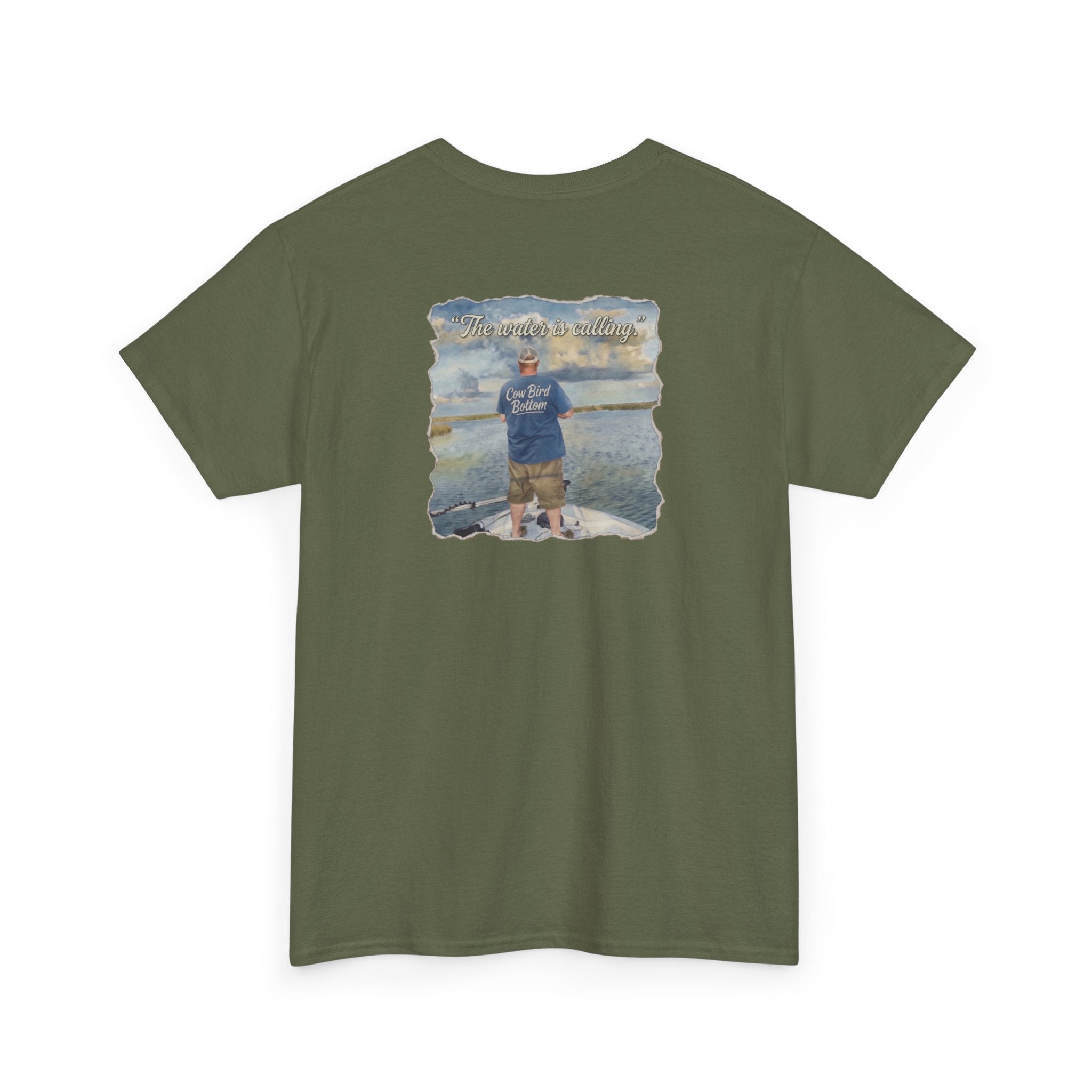 Fishing Photo Backprint Tee — Custom Shoreline Memory T‑Shirt