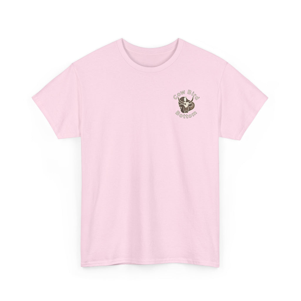 'Cow Bird Bottom' Graphic Tee — Vintage Bird Nature T‑Shirt