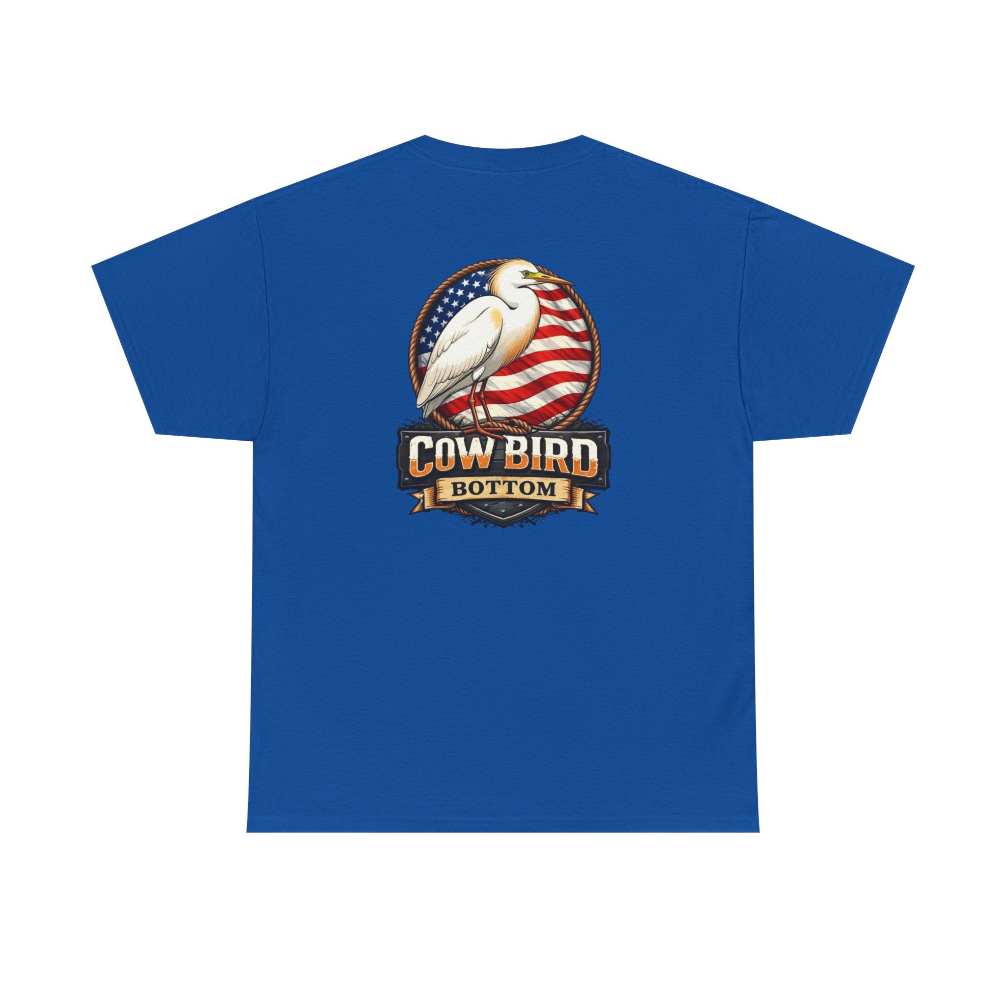 T-Shirt — Cow Bird Bottom Patriotic Graphic Tee