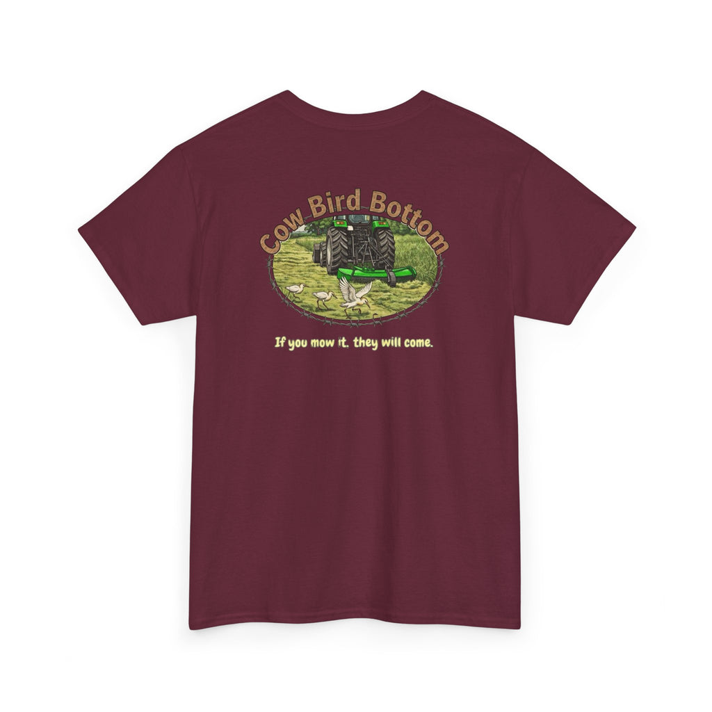 T-Shirt — Mowing Cattle Egret  Illustration Tee