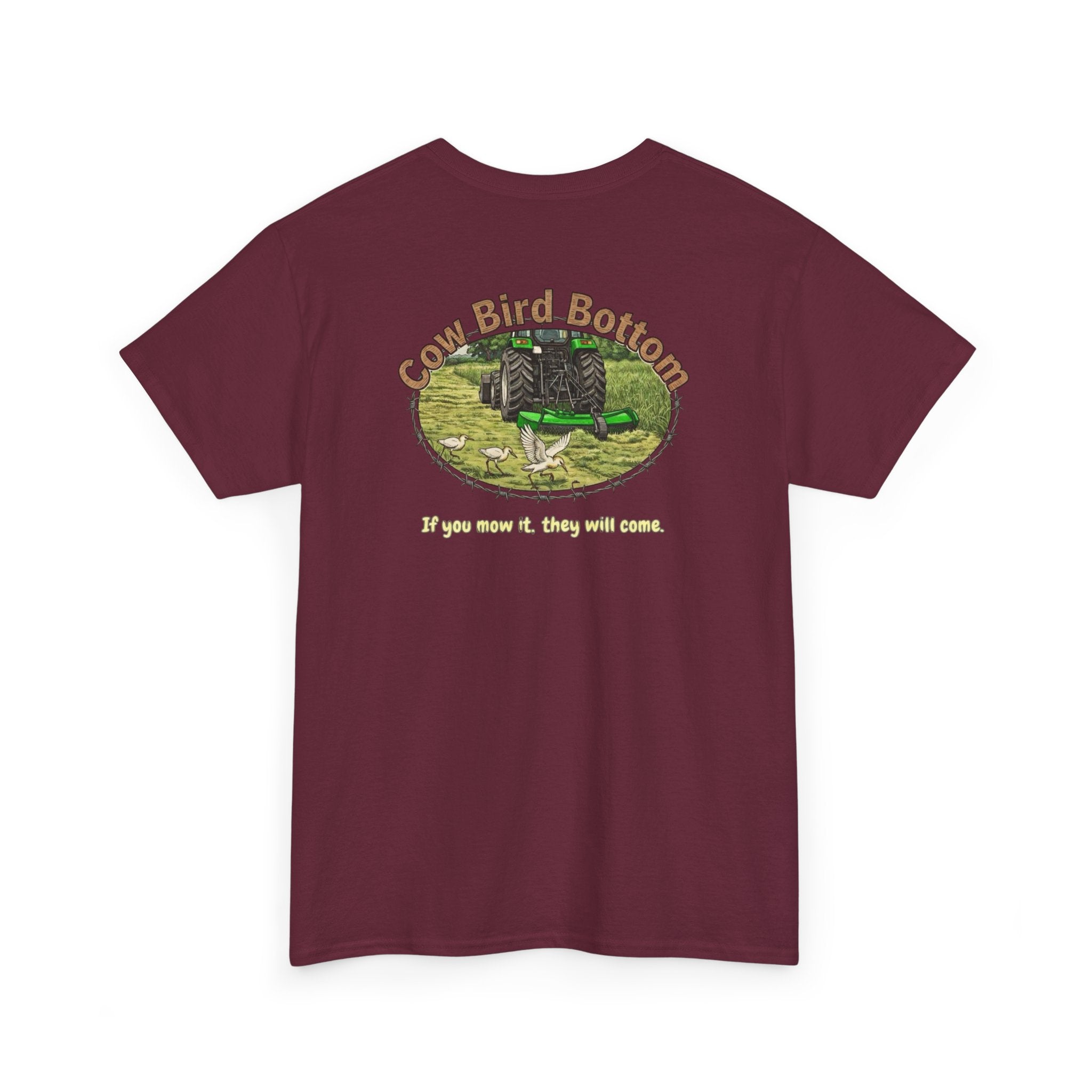T-Shirt — Mowing Cattle Egret  Illustration Tee