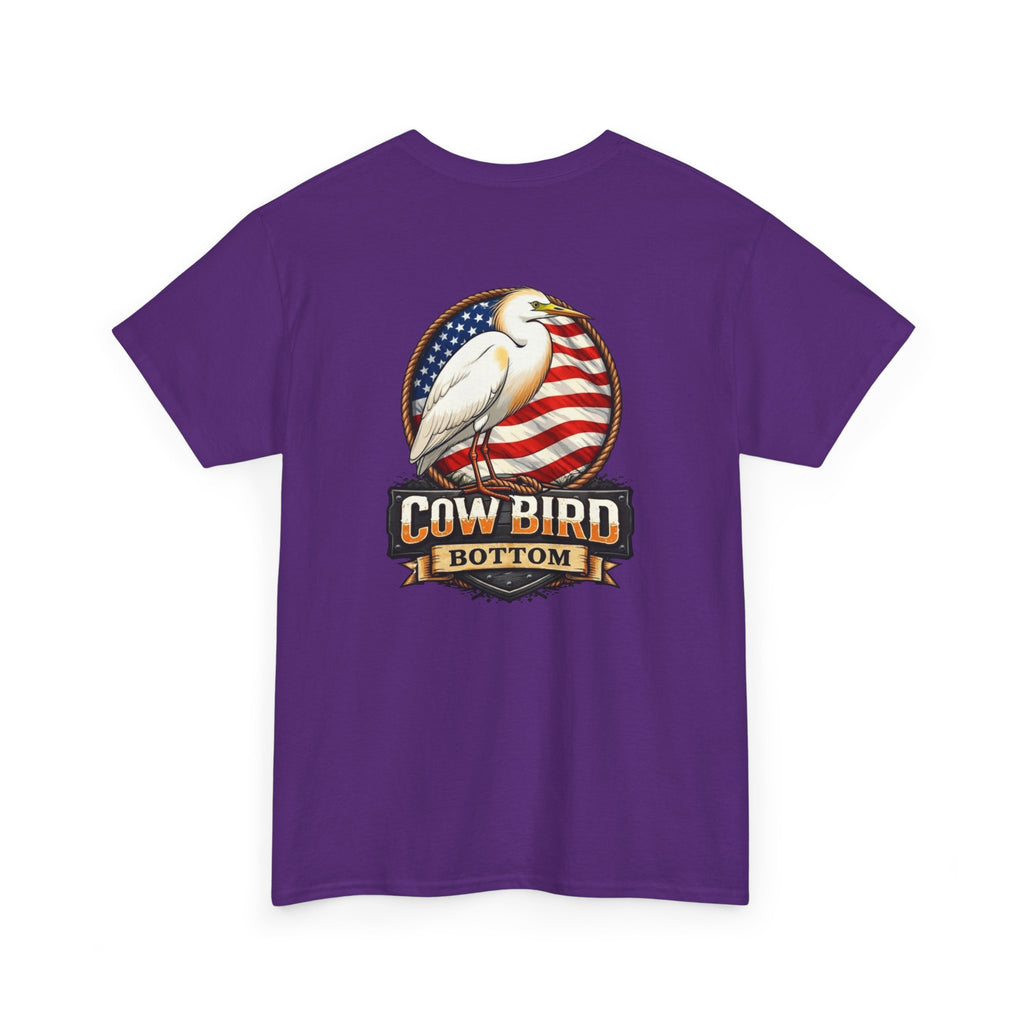 T-Shirt — Cow Bird Bottom Patriotic Graphic Tee