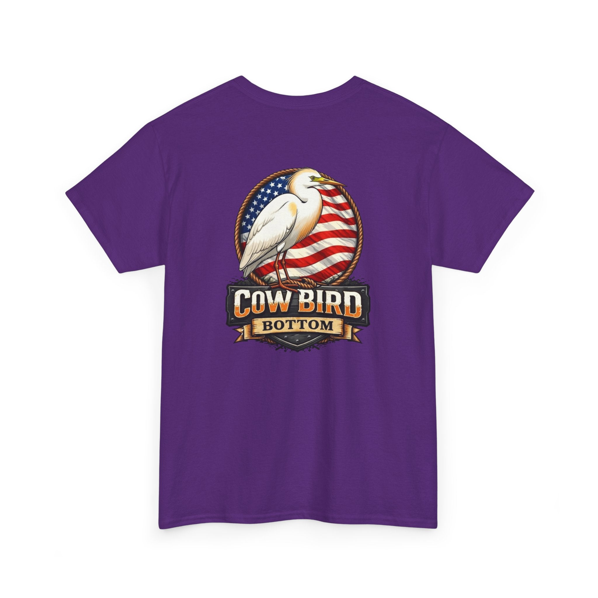 T-Shirt — Cow Bird Bottom Patriotic Graphic Tee