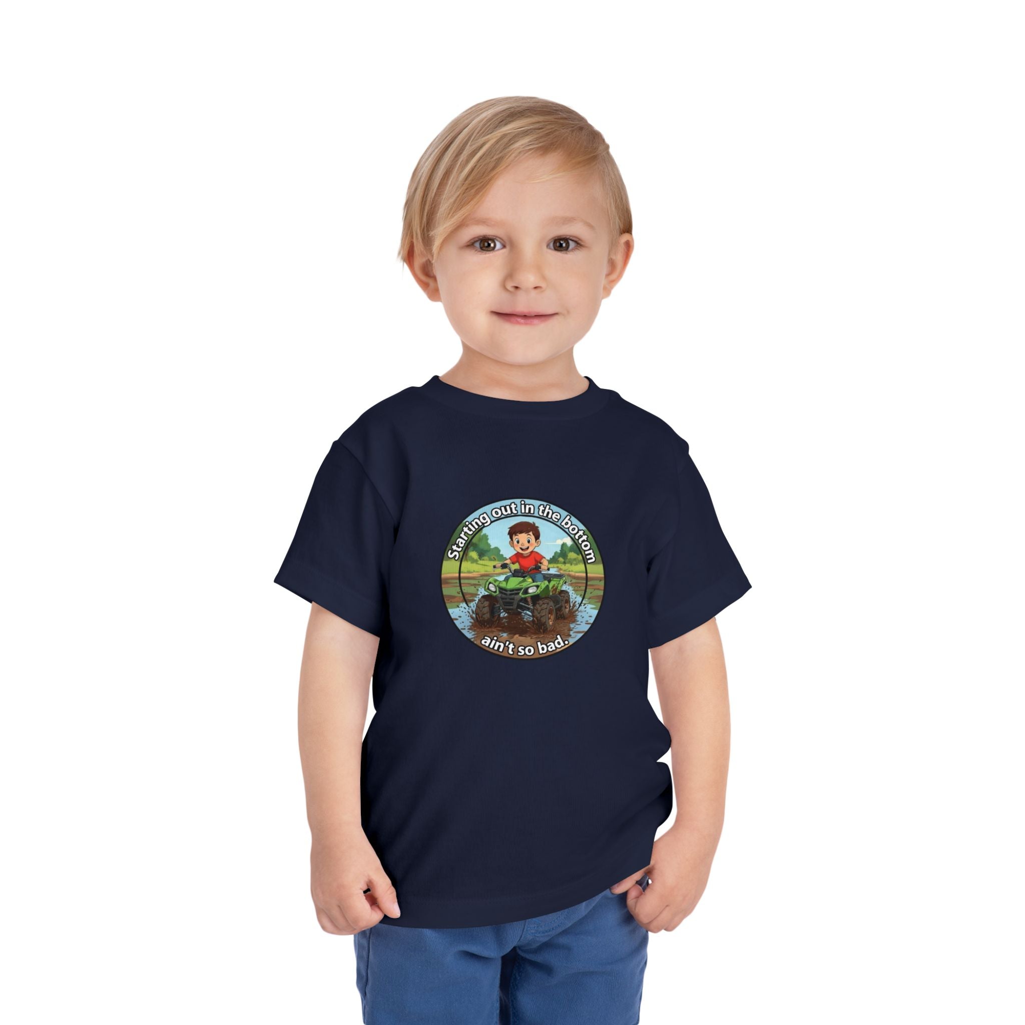 Cowbird Bottom Toddler Tee – Cute Fishing Adventure Graphic