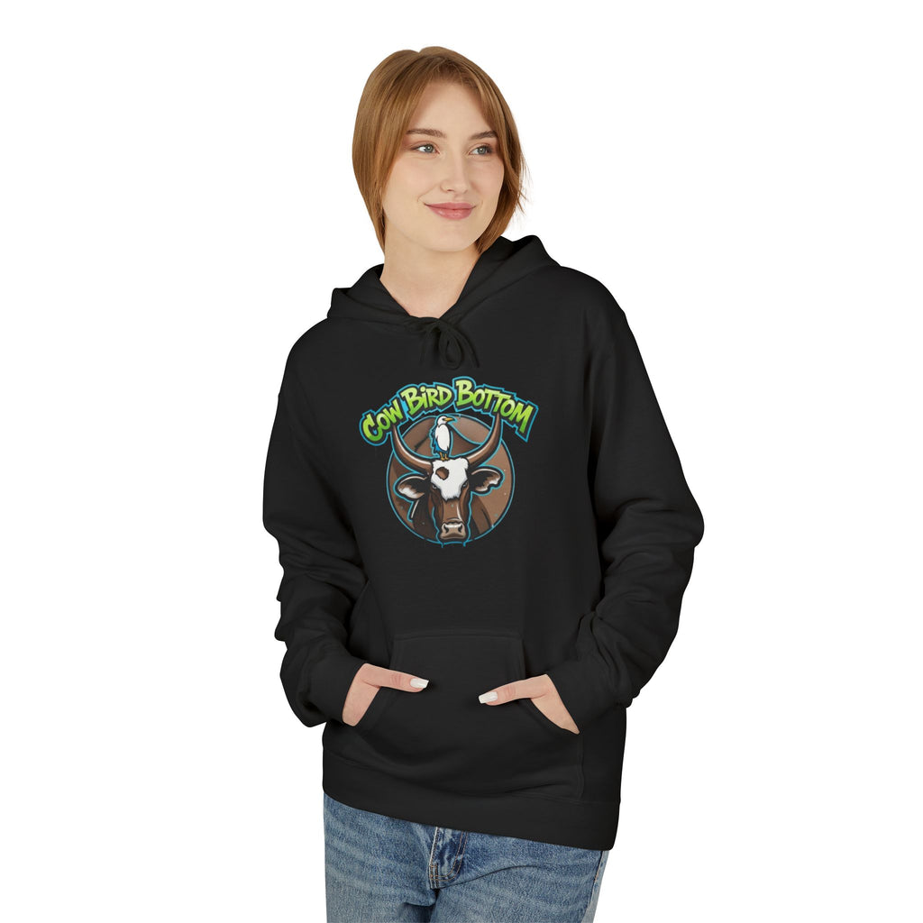 Cow Bird Bottom Hoodie — Graphic Cow Logo Pullover