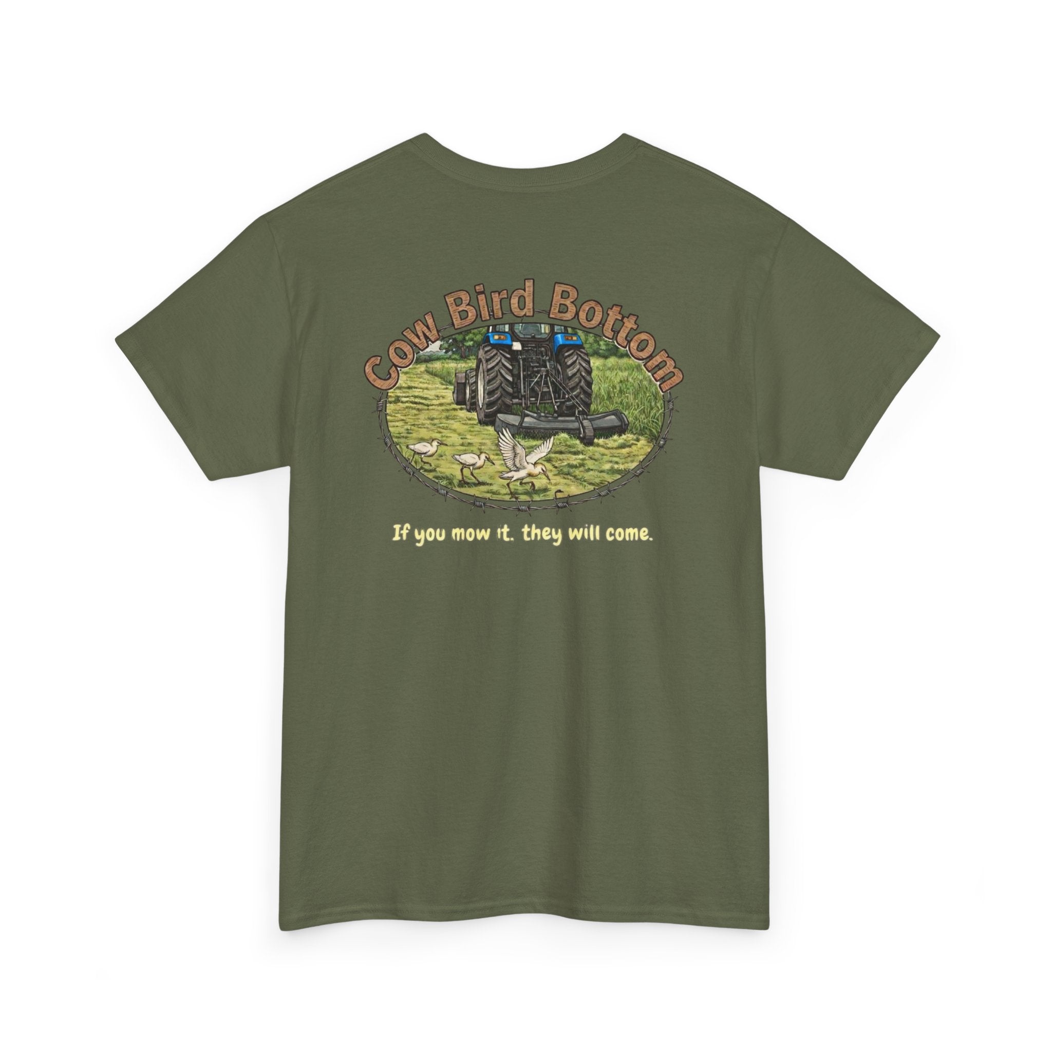 T-Shirt  Mowing Blue Tractor Farm Tee