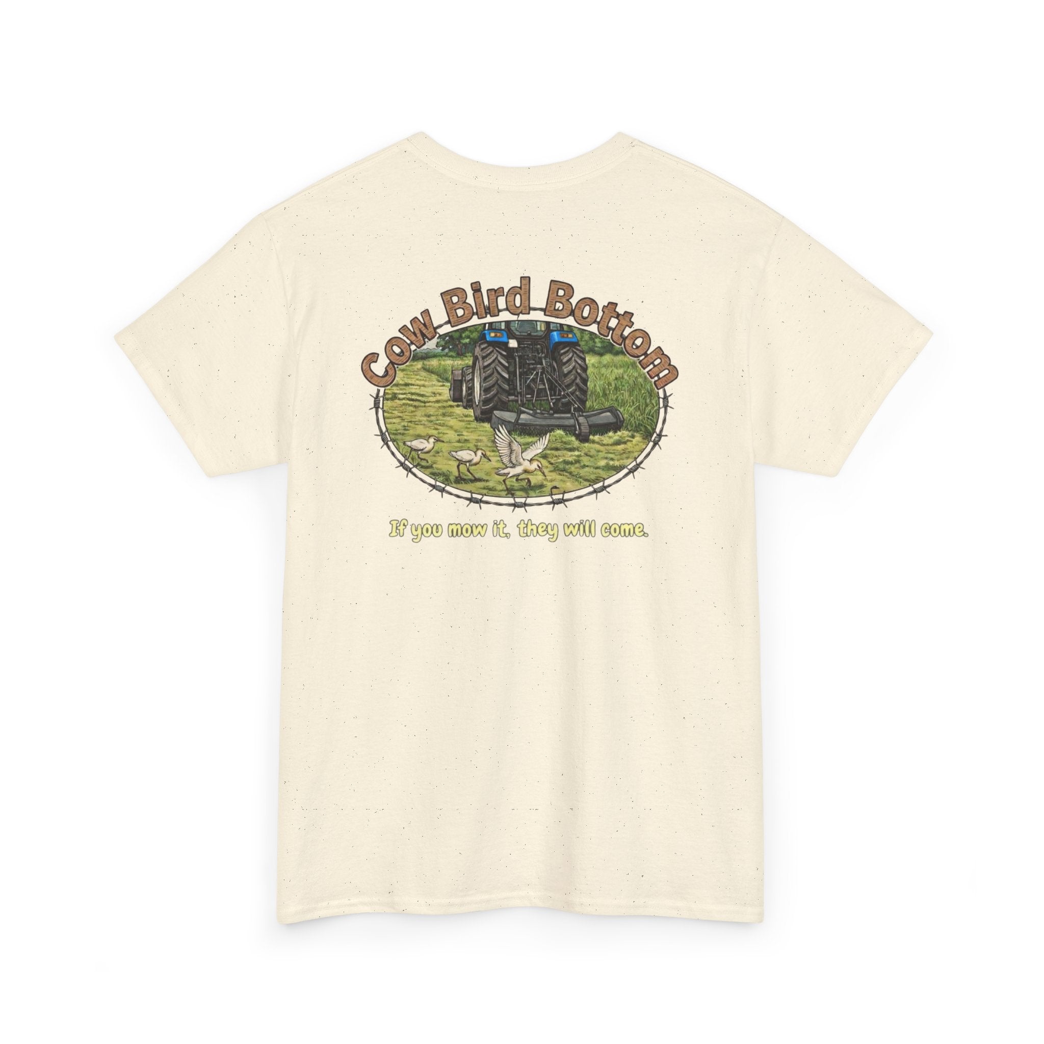 T-Shirt  Mowing Blue Tractor Farm Tee