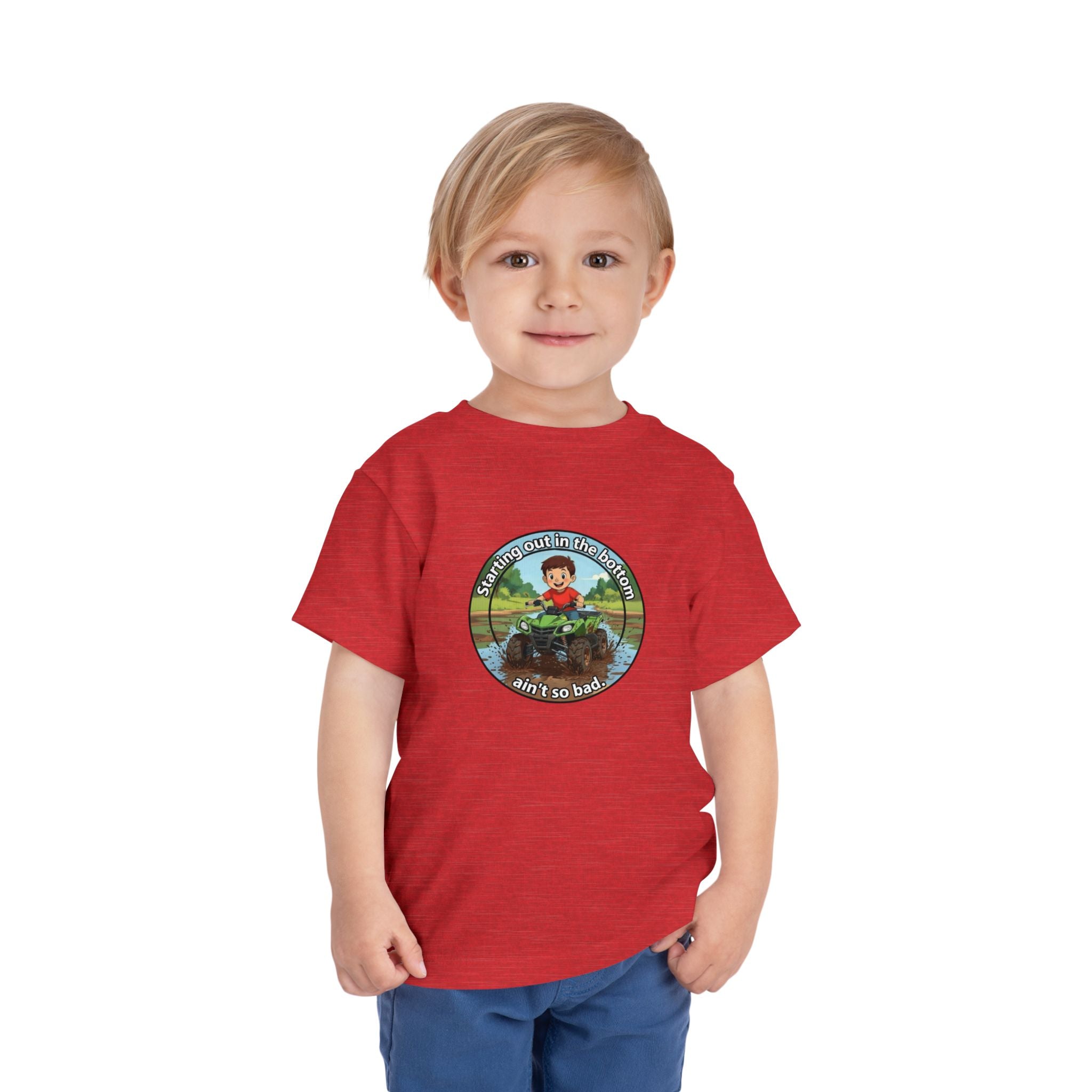 Cowbird Bottom Toddler Tee – Cute Fishing Adventure Graphic