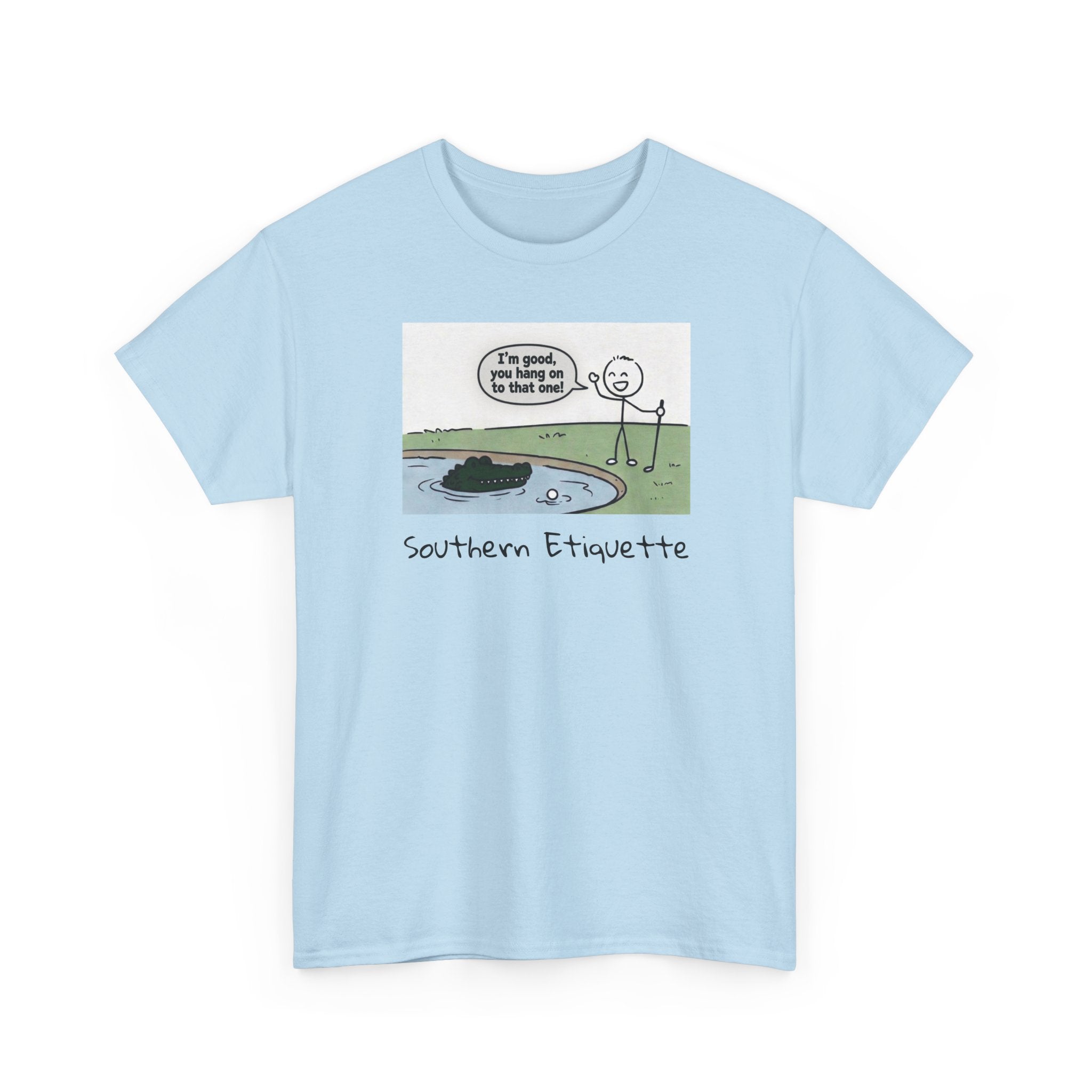 T‑Shirt — "Southern Etiquette" Alligator Cartoon Tee
